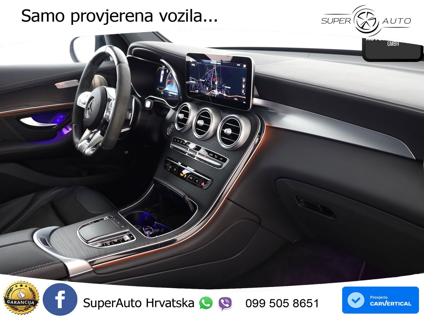 Mercedes AMG GLC 63 S V8 (510 KS) 4MATIC+ MCT ZRAČNI+ACC+GR SJED+KAM+PANO