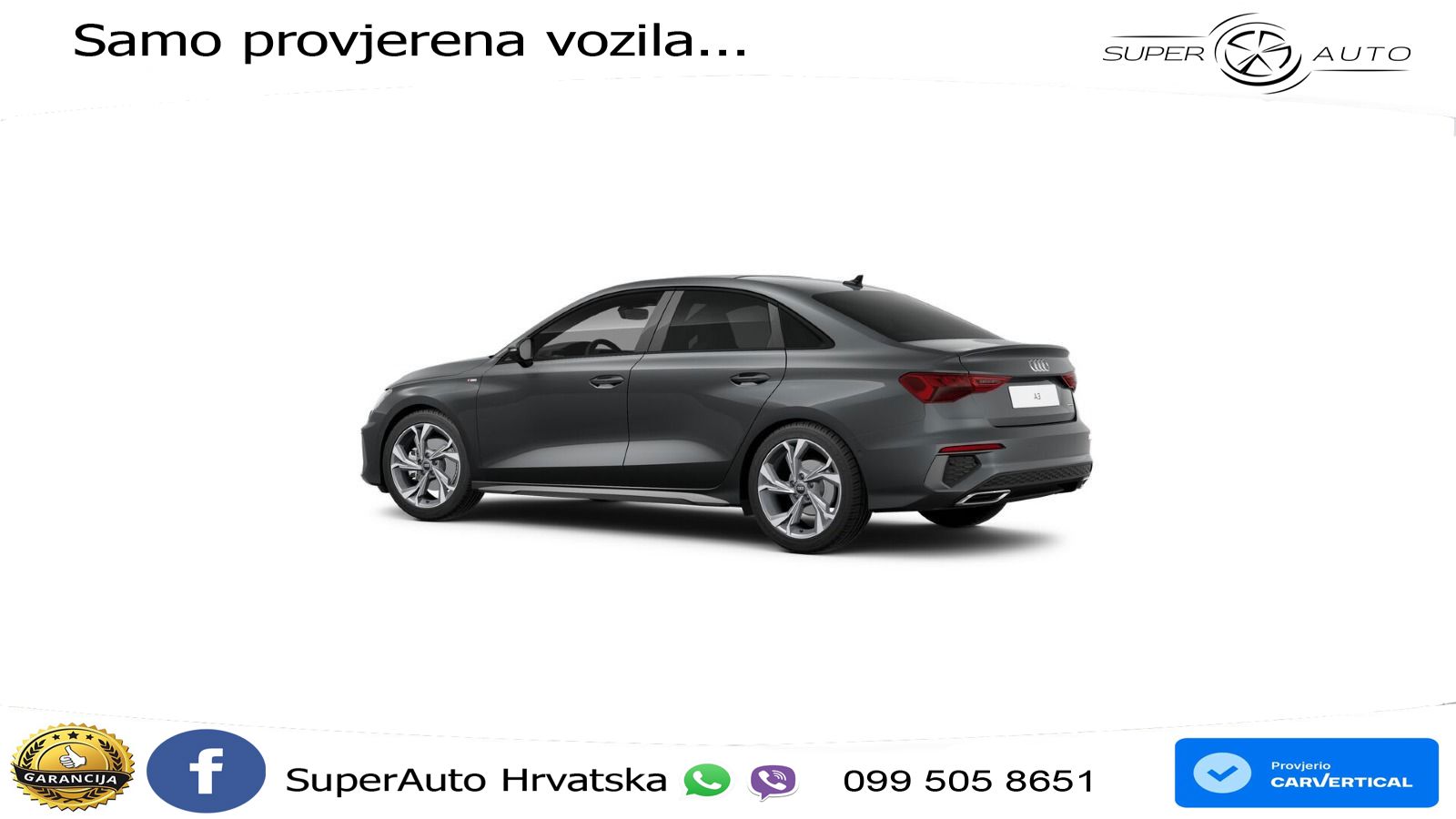 Audi A3 Limuzina 40 TFSI (190 KS) quattro S tronic S line LED+GR SJED+ACC