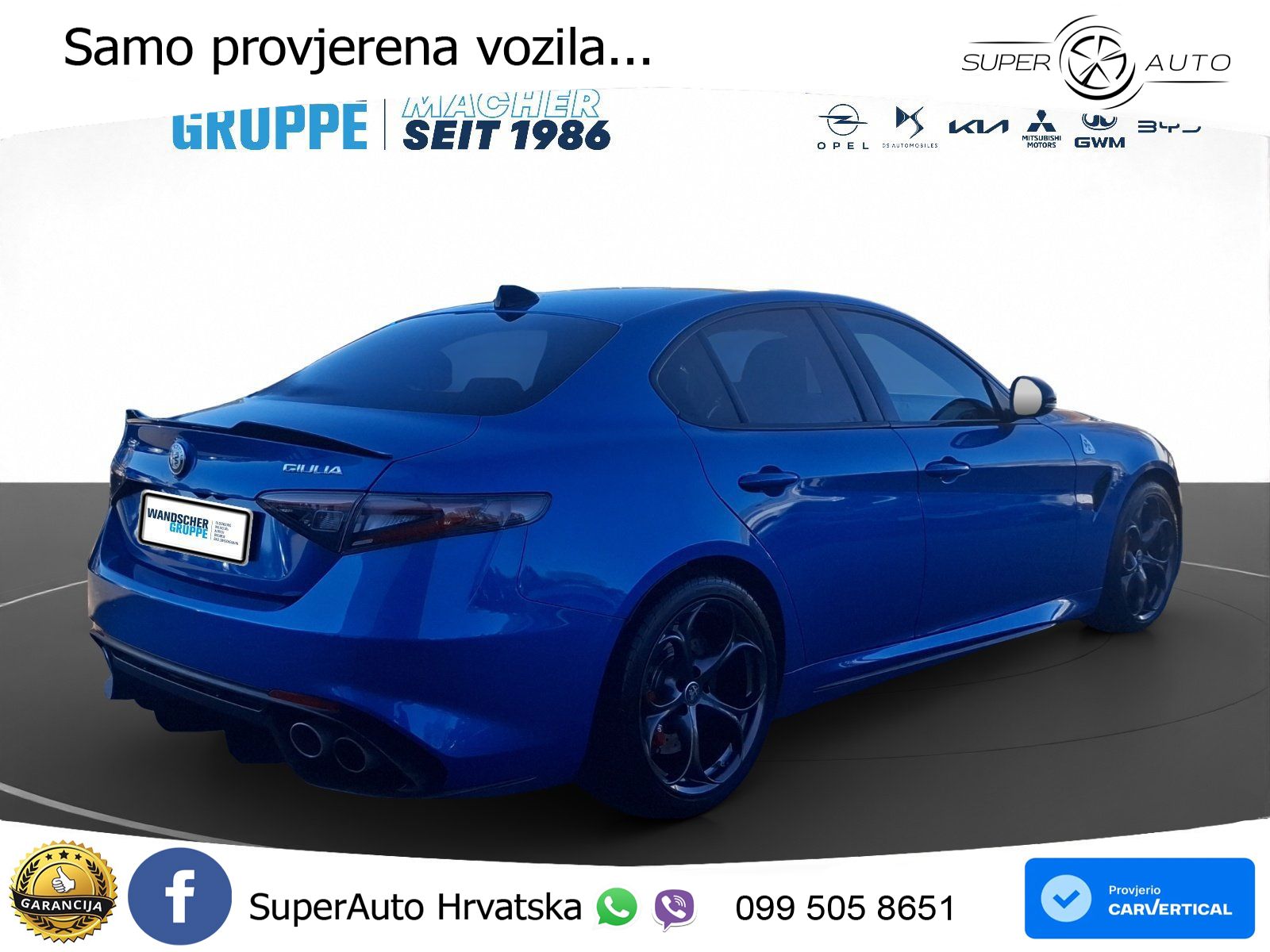 Alfa Romeo Giulia Quadrifoglio 2.9 V6 Bi-Turbo (520 KS) Automatic LED+GR SJED+ACC