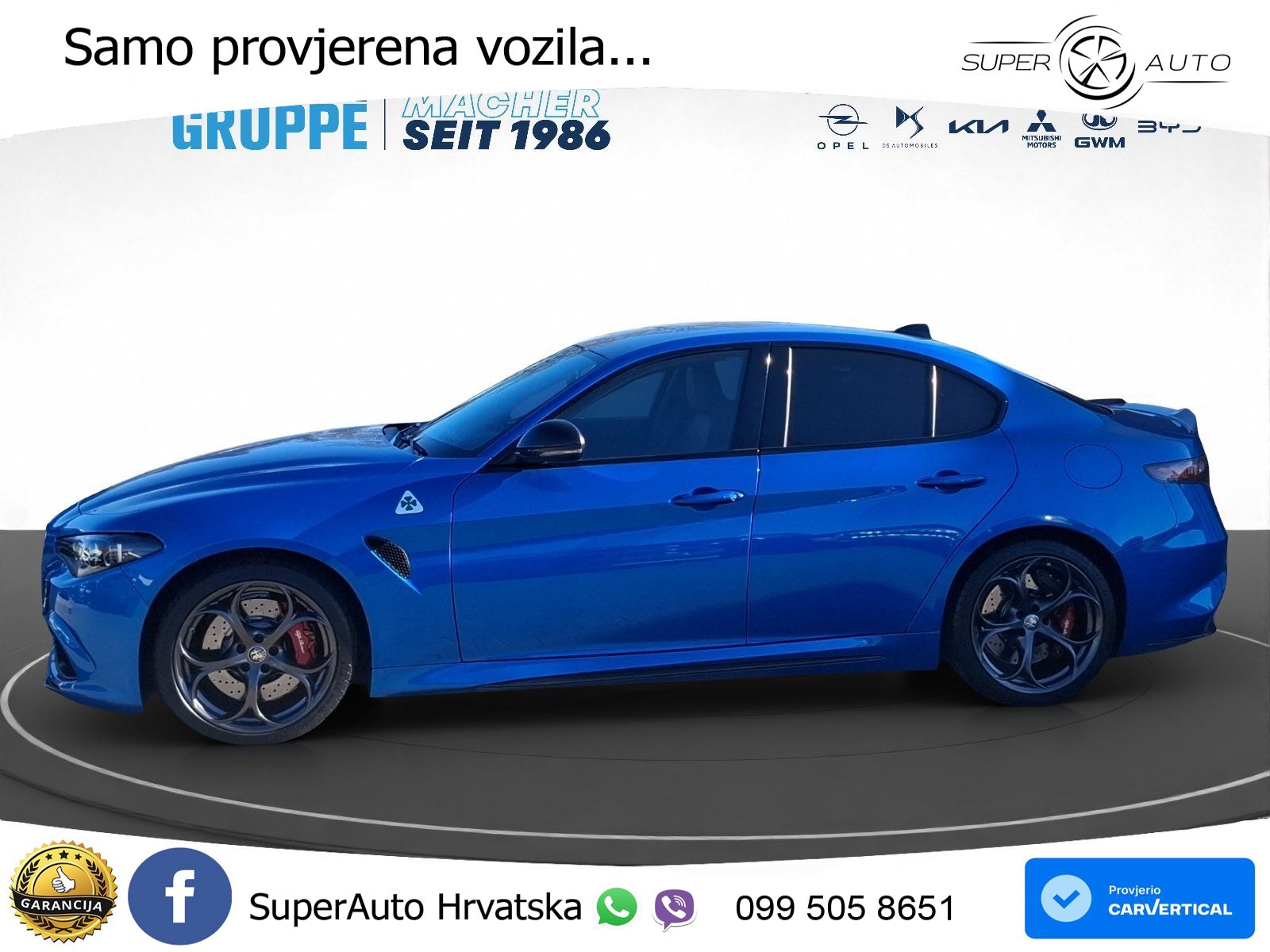 Alfa Romeo Giulia Quadrifoglio 2.9 V6 Bi-Turbo (520 KS) Automatic LED+GR SJED+ACC