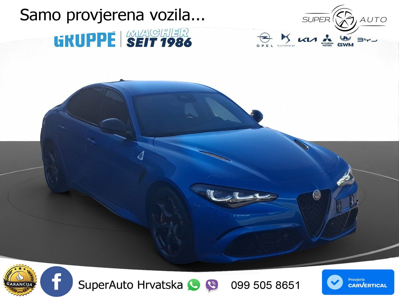 Alfa Romeo Giulia Quadrifoglio 2.9 V6 Bi-Turbo (520 KS) Automatic LED+GR SJED+ACC
