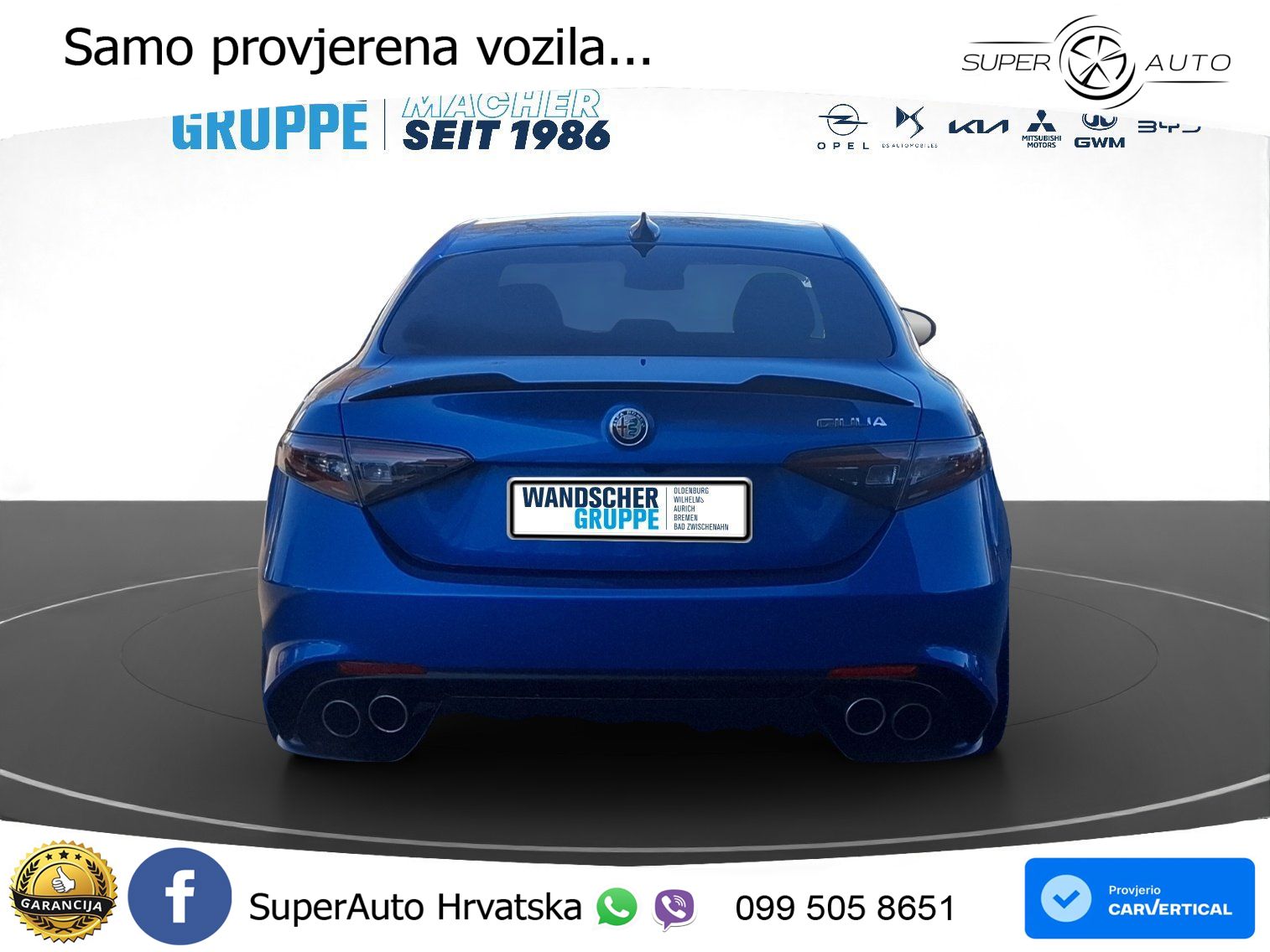 Alfa Romeo Giulia Quadrifoglio 2.9 V6 Bi-Turbo (520 KS) Automatic LED+GR SJED+ACC