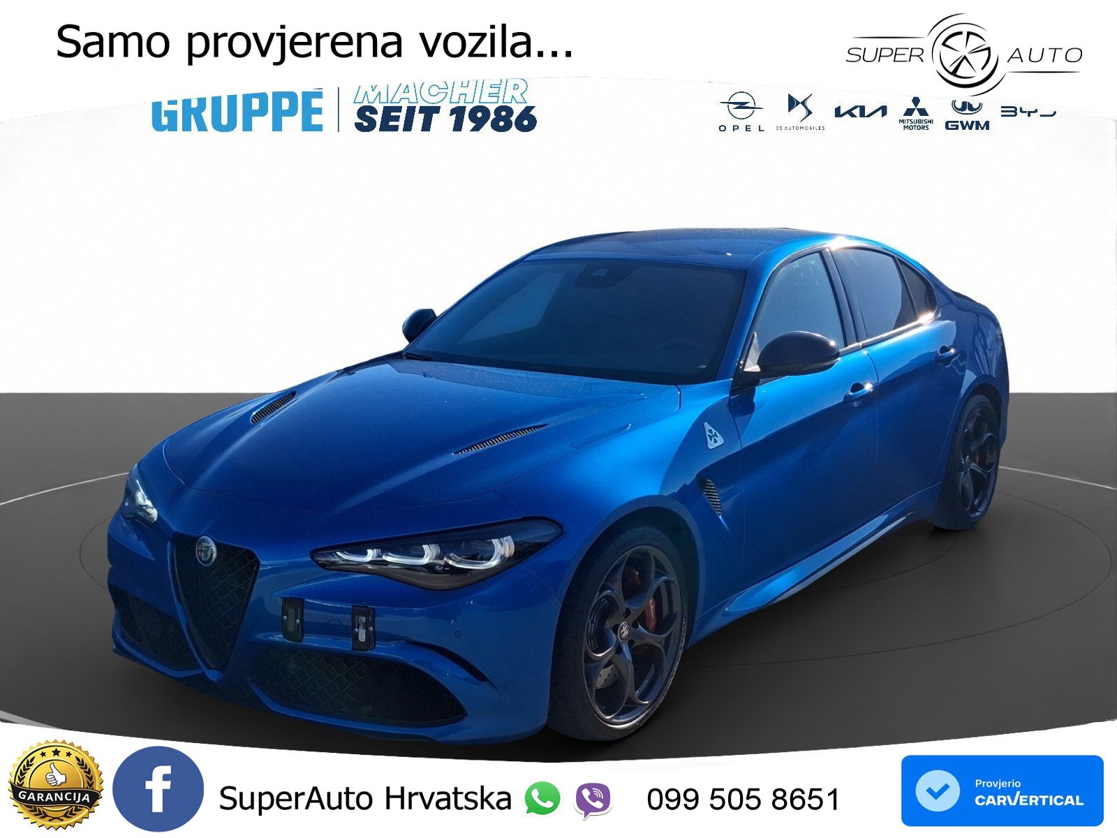 Alfa Romeo Giulia Quadrifoglio 2.9 V6 Bi-Turbo (520 KS) Automatic LED+GR SJED+ACC