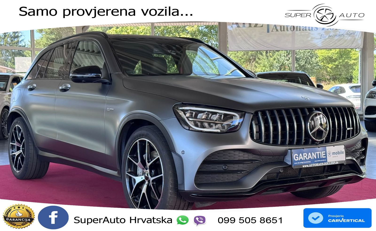 Mercedes AMG GLC 43 V6 (390 KS) 4MATIC TCT ZRAČNI+ACC+GR SJED+360+PANO