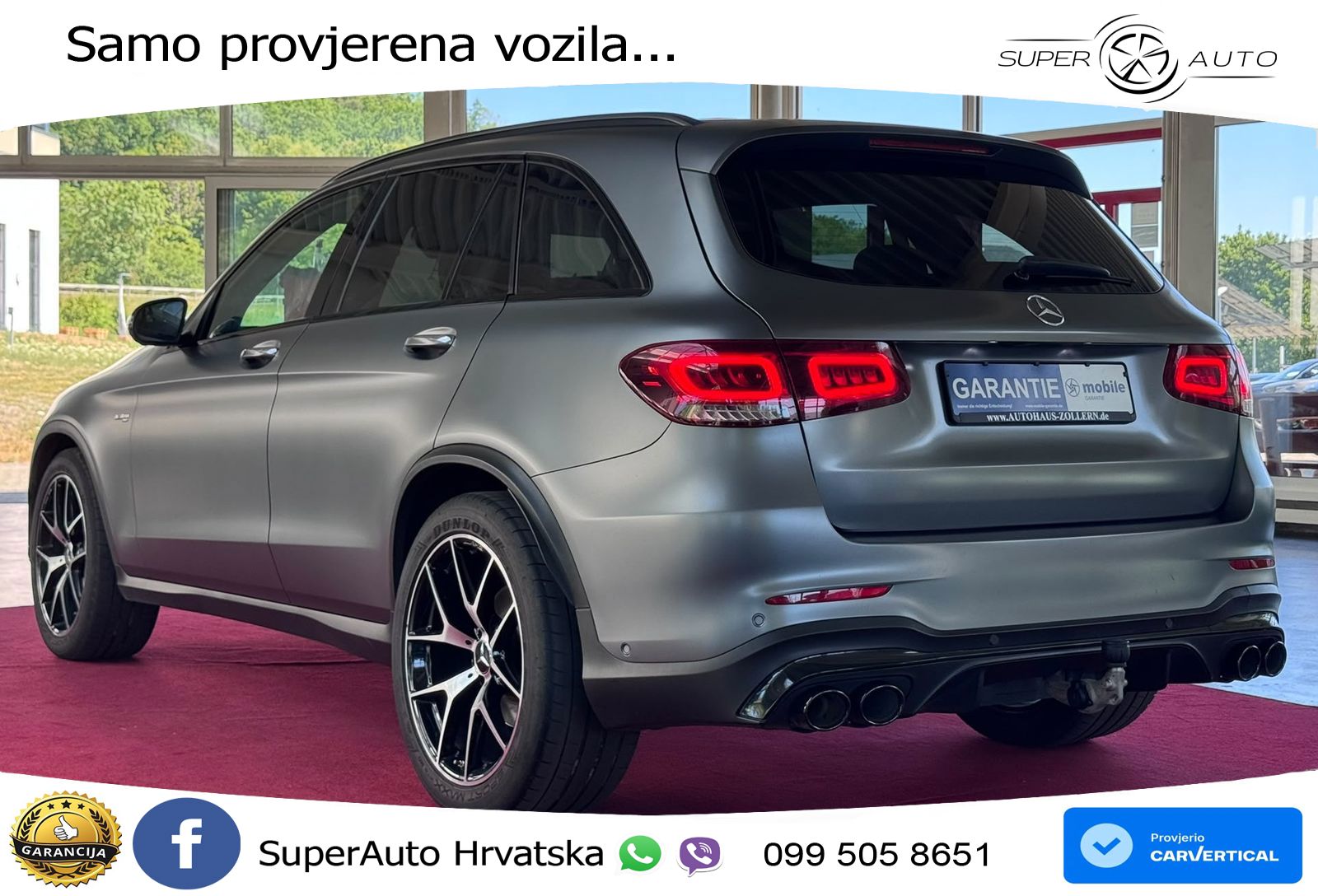 Mercedes AMG GLC 43 V6 (390 KS) 4MATIC TCT ZRAČNI+ACC+GR SJED+360+PANO