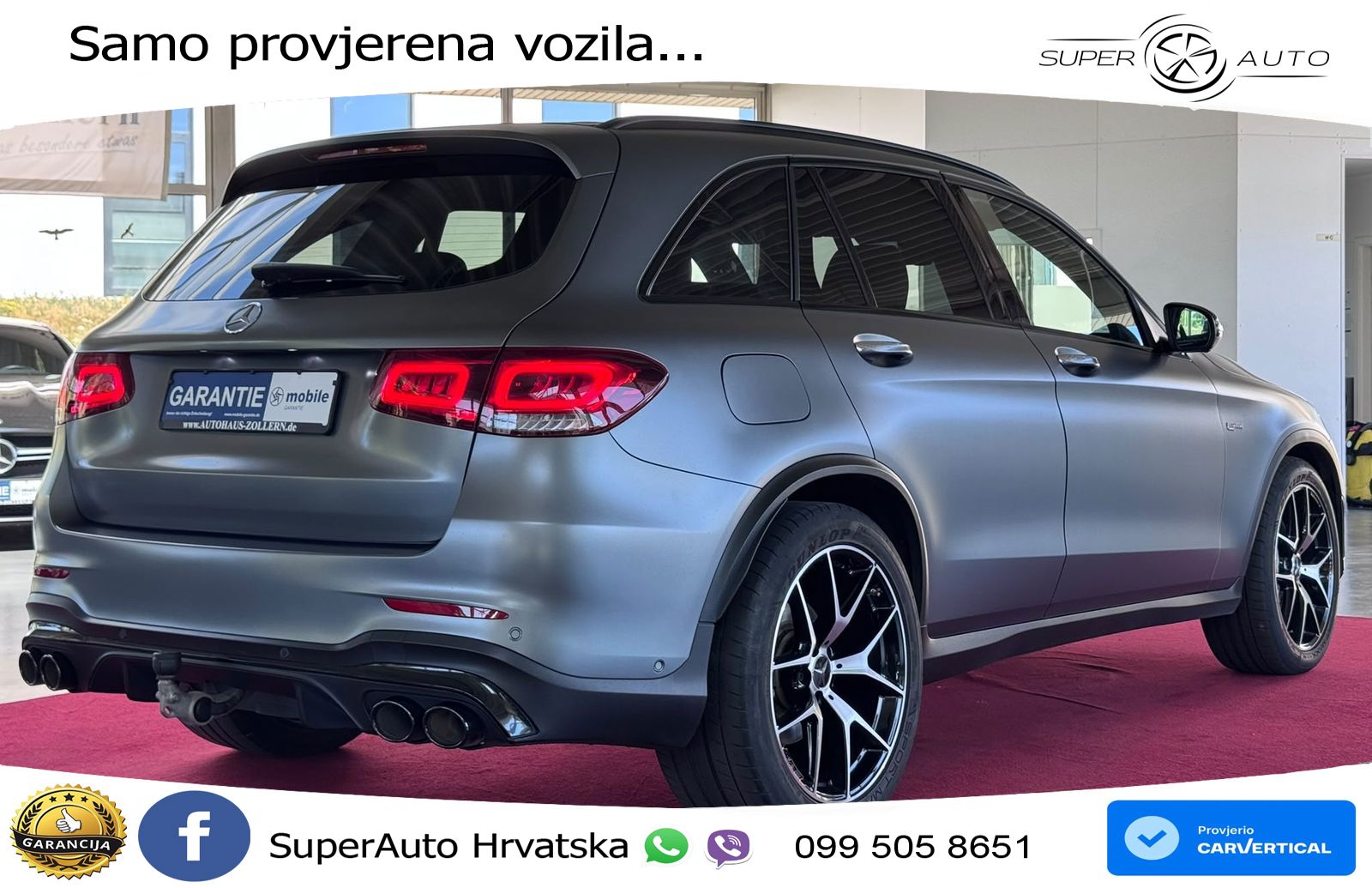 Mercedes AMG GLC 43 V6 (390 KS) 4MATIC TCT ZRAČNI+ACC+GR SJED+360+PANO