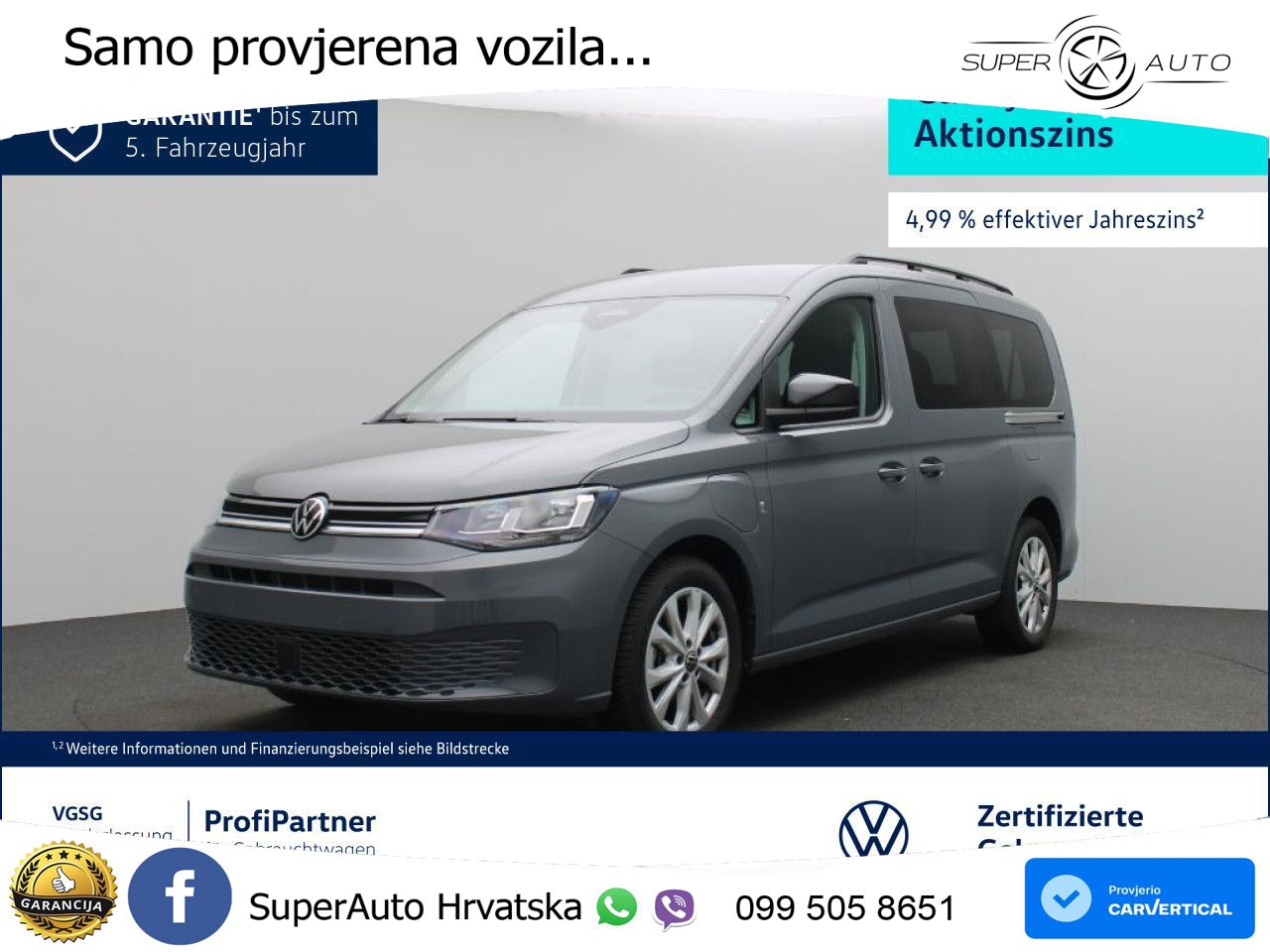 Volkswagen Caddy Maxi Life Navi Sitzhzg. 5 Jahre Euro6 ZV 116 KS