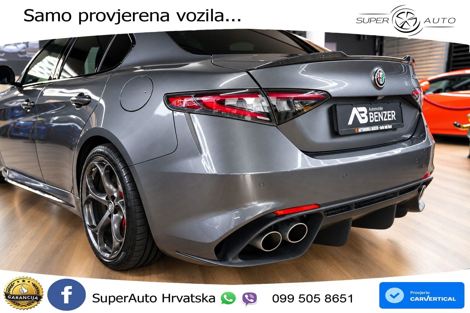 Alfa Romeo Giulia Quadrifoglio 2.9 V6 Bi-Turbo (520 KS) Automatic MATRIX+GR SJED+KAM