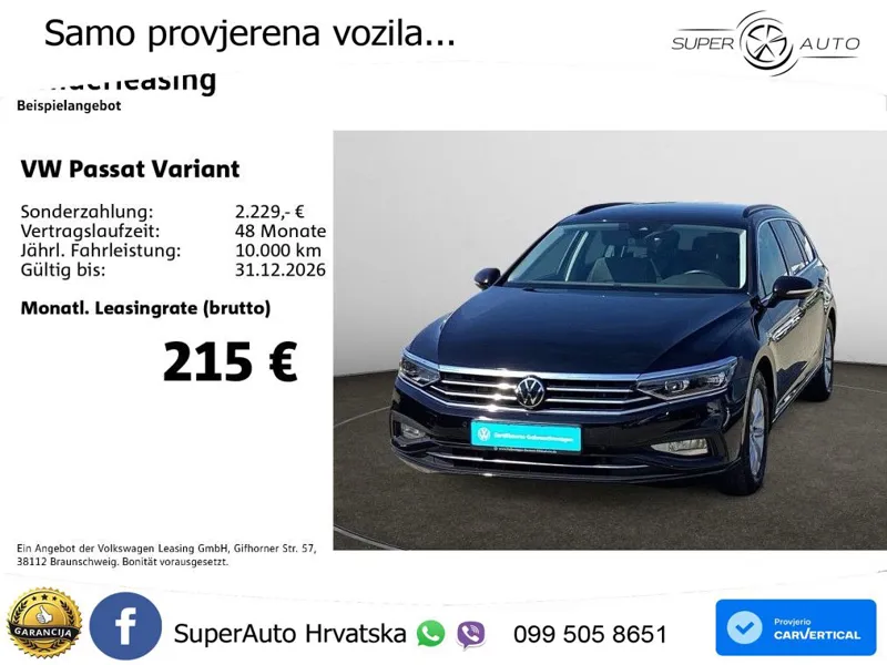 Volkswagen Passat Variant 2.0 TDI (150 KS) DSG Business LED+GR SJED+ACC
