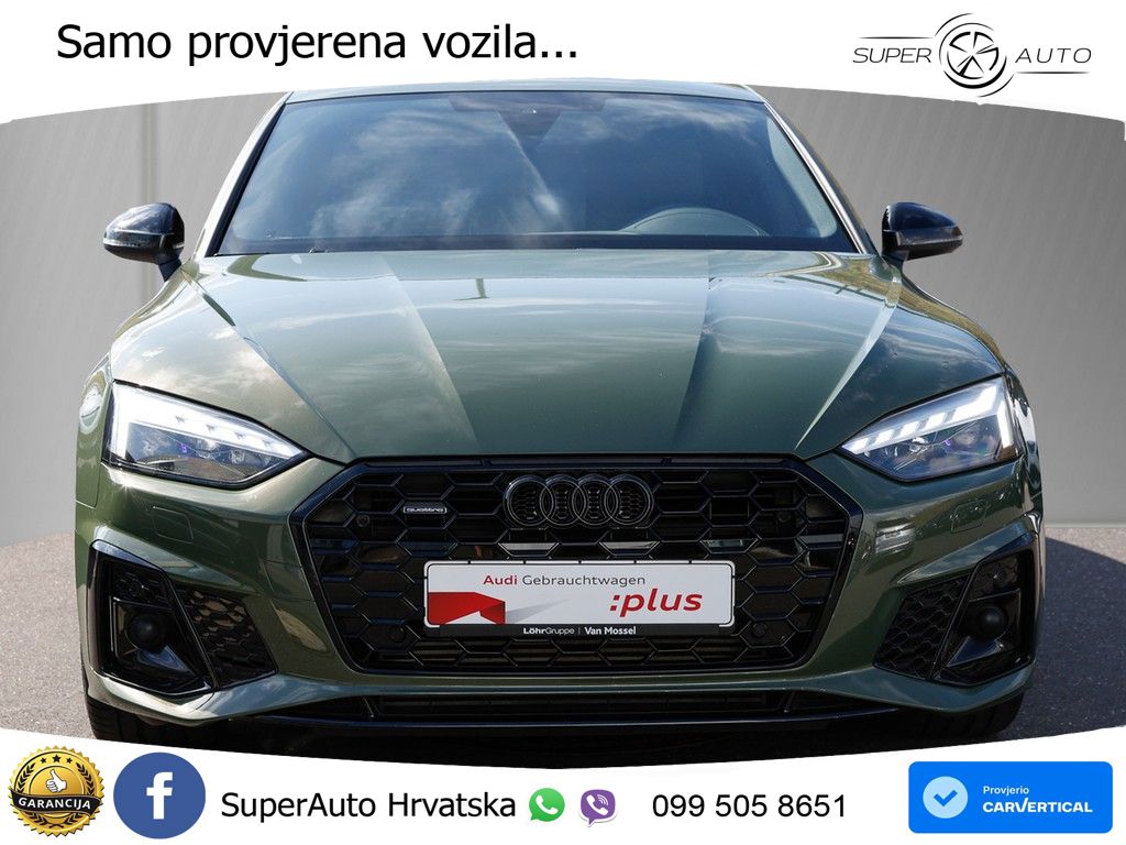 Audi A5 Sportback  40 TFSI (204 KS) quattro S tronic S line MATRIX+GR SJED+KAM