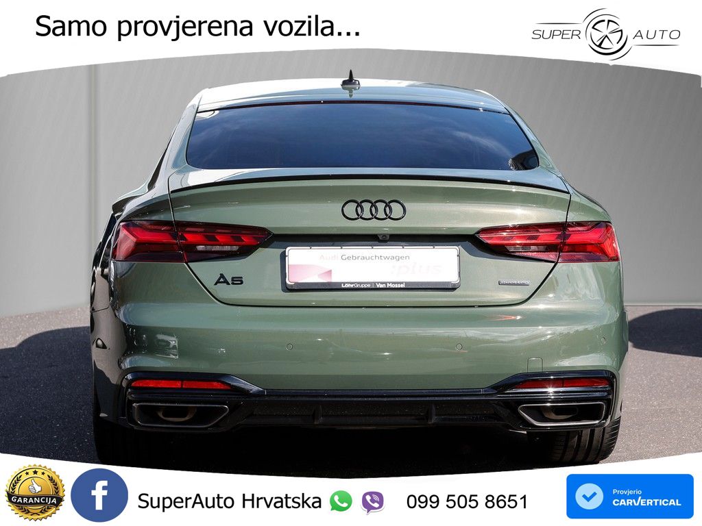 Audi A5 Sportback  40 TFSI (204 KS) quattro S tronic S line MATRIX+GR SJED+KAM