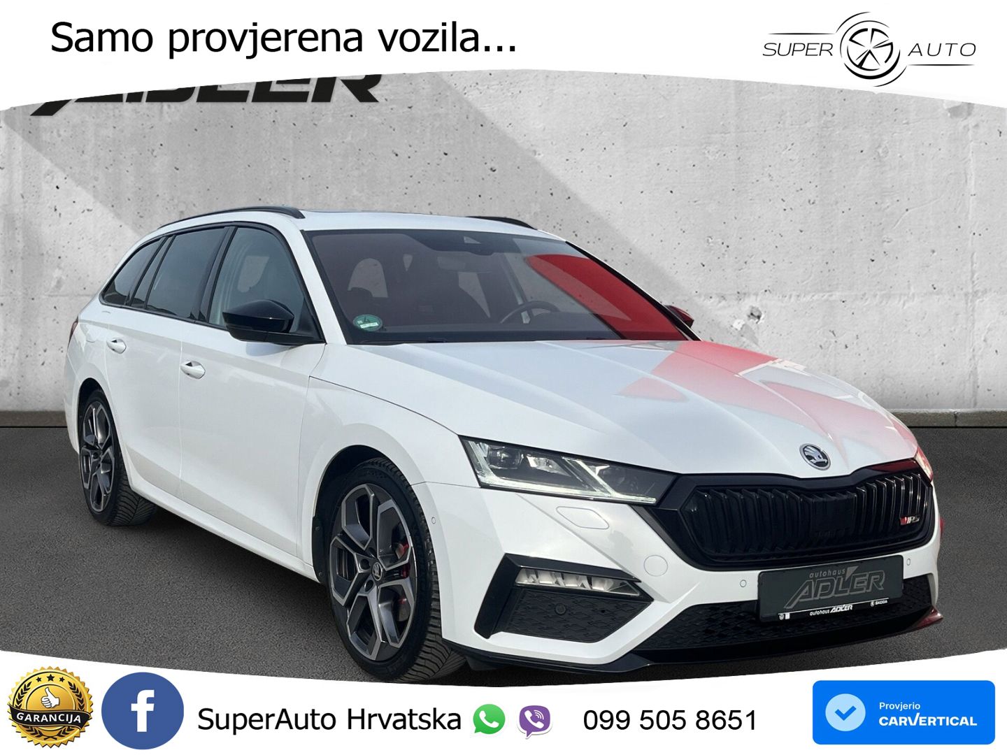 Škoda Octavia Combi RS 2.0 TDI (200 KS) 4x4 DSG LED+GR SJED+ACC