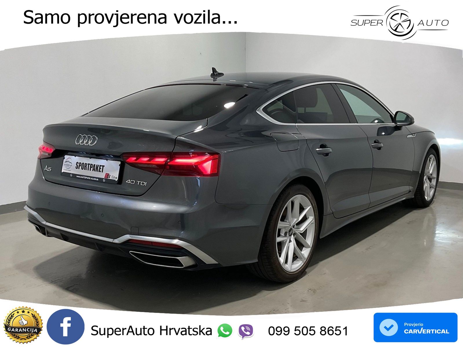 Audi A5 Sportback 40 TDI (204 KS) S tronic S line LED+GR SJED+ACC