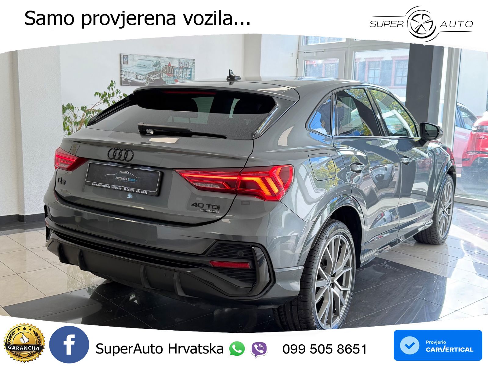 Audi Q3 Sportback 40 TDI (200 KS) quattro S tronic S line LED+GR SJED+ACC
