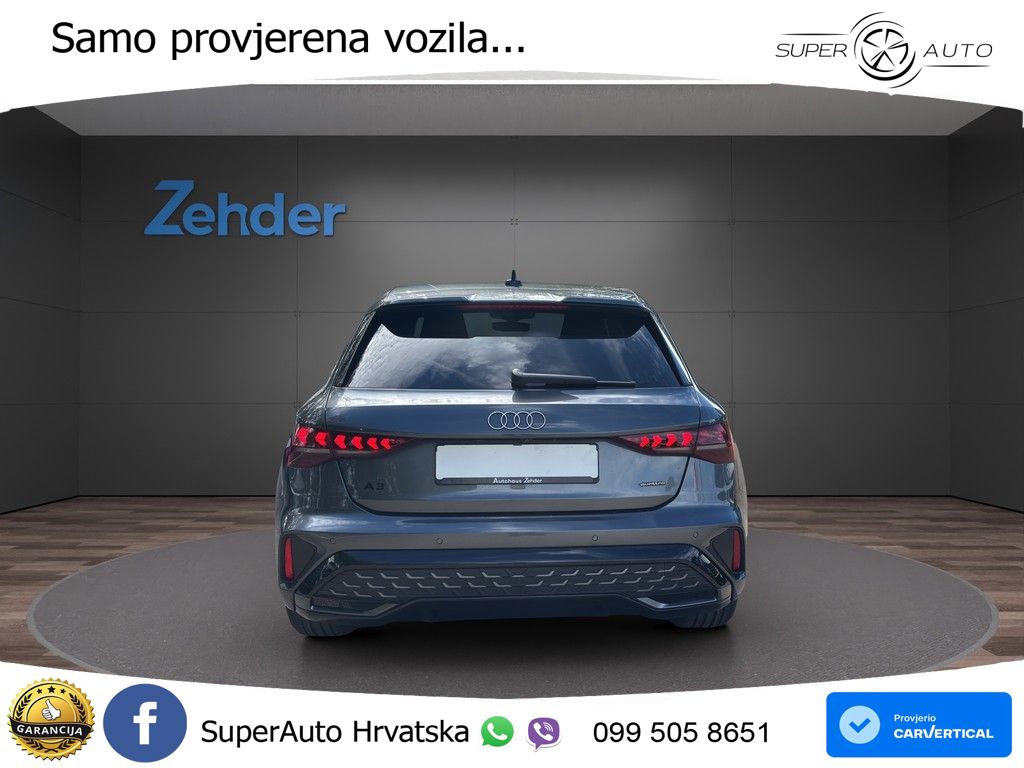 Audi A3 Sportback 40 TFSI (204 KS) quattro S tronic LED+GR SJED+ACC