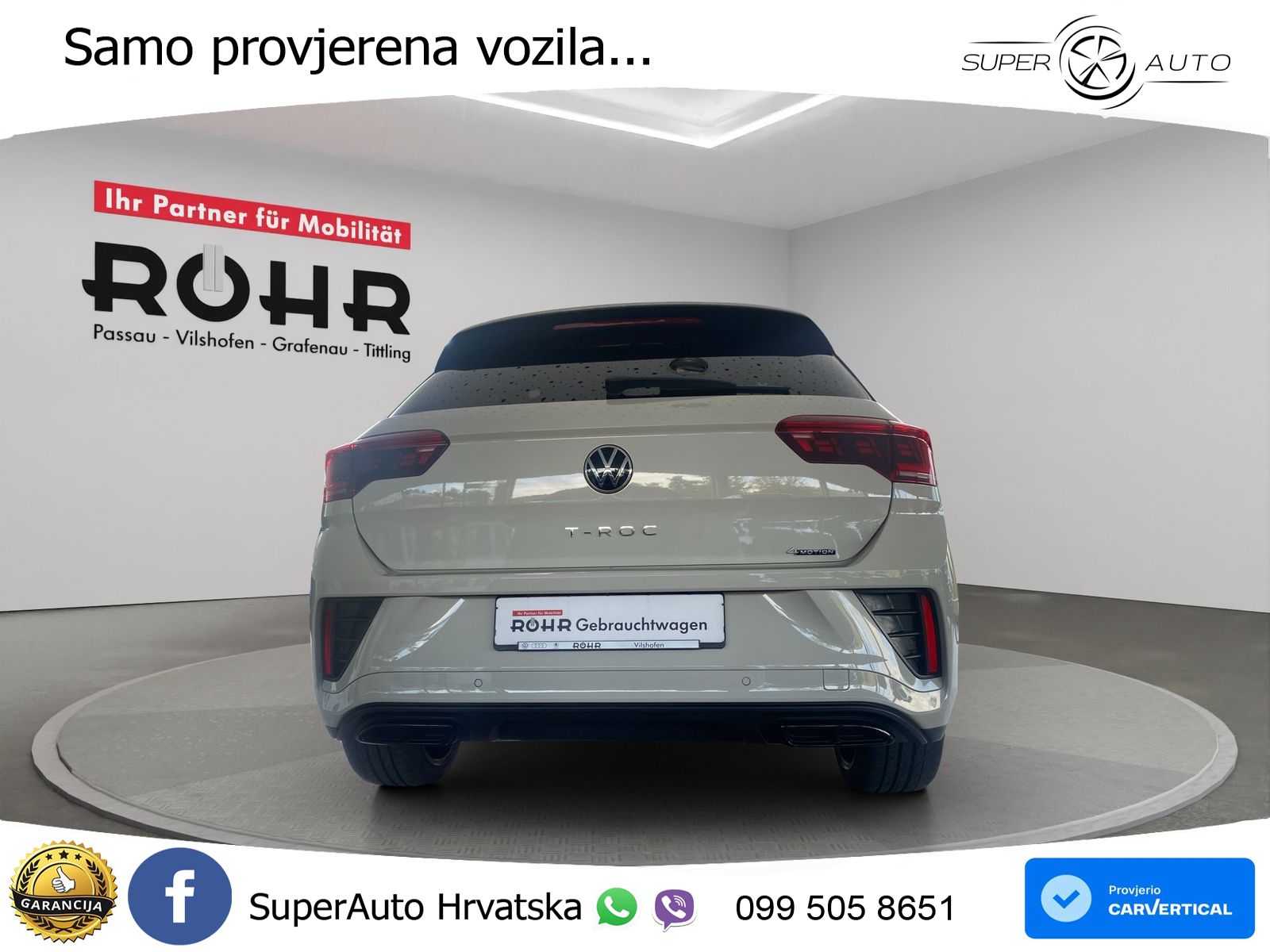 Volkswagen T-Roc 2.0 TSI (190 KS) 4M DSG R-Line LED+GR SJED+ACC