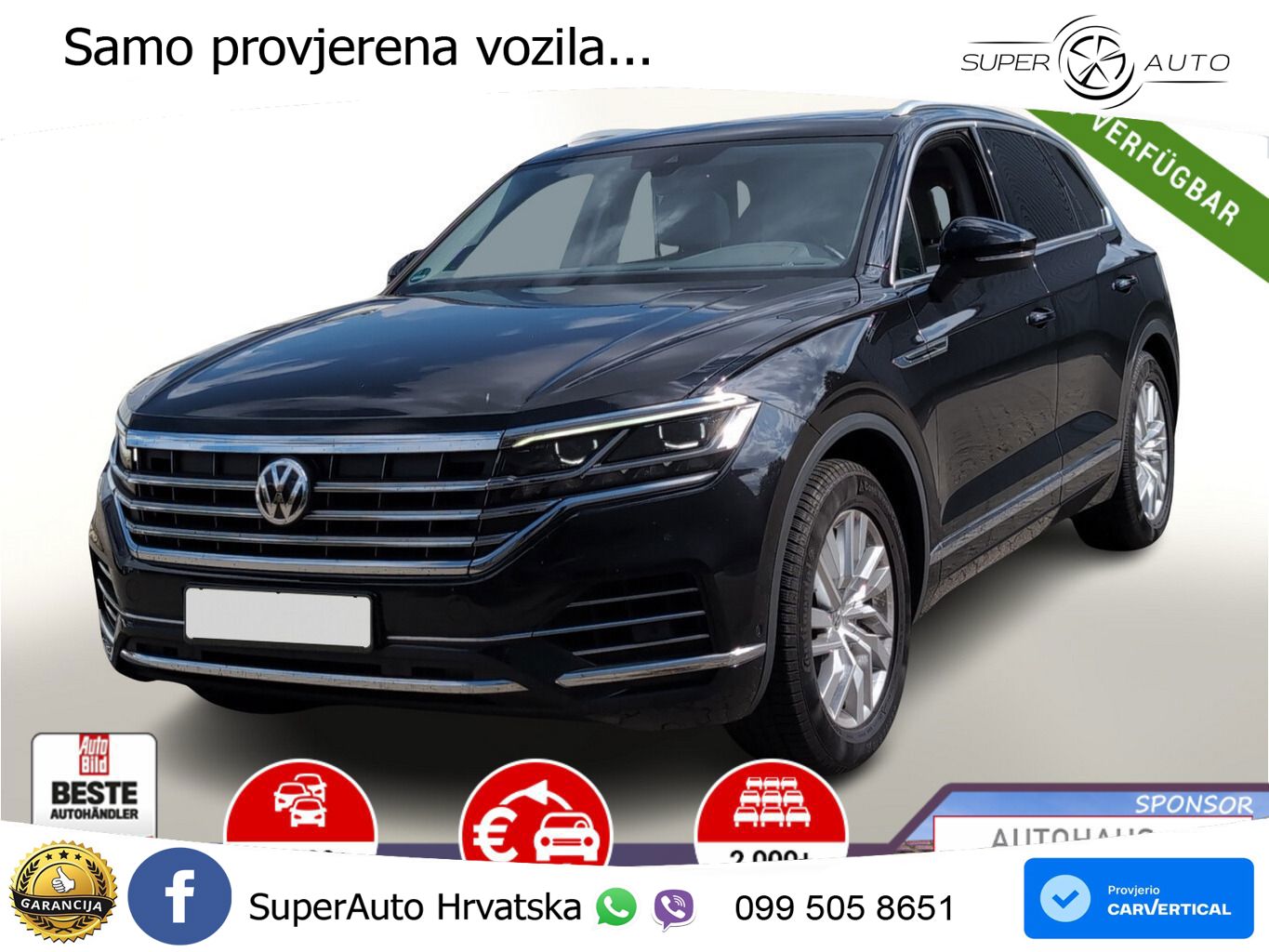 Volkswagen Touareg 3.0 V6 TDI (286 KS) 4MOTION Tiptronic ZRAČNI+ACC+GR SJED+KAM+PANO
