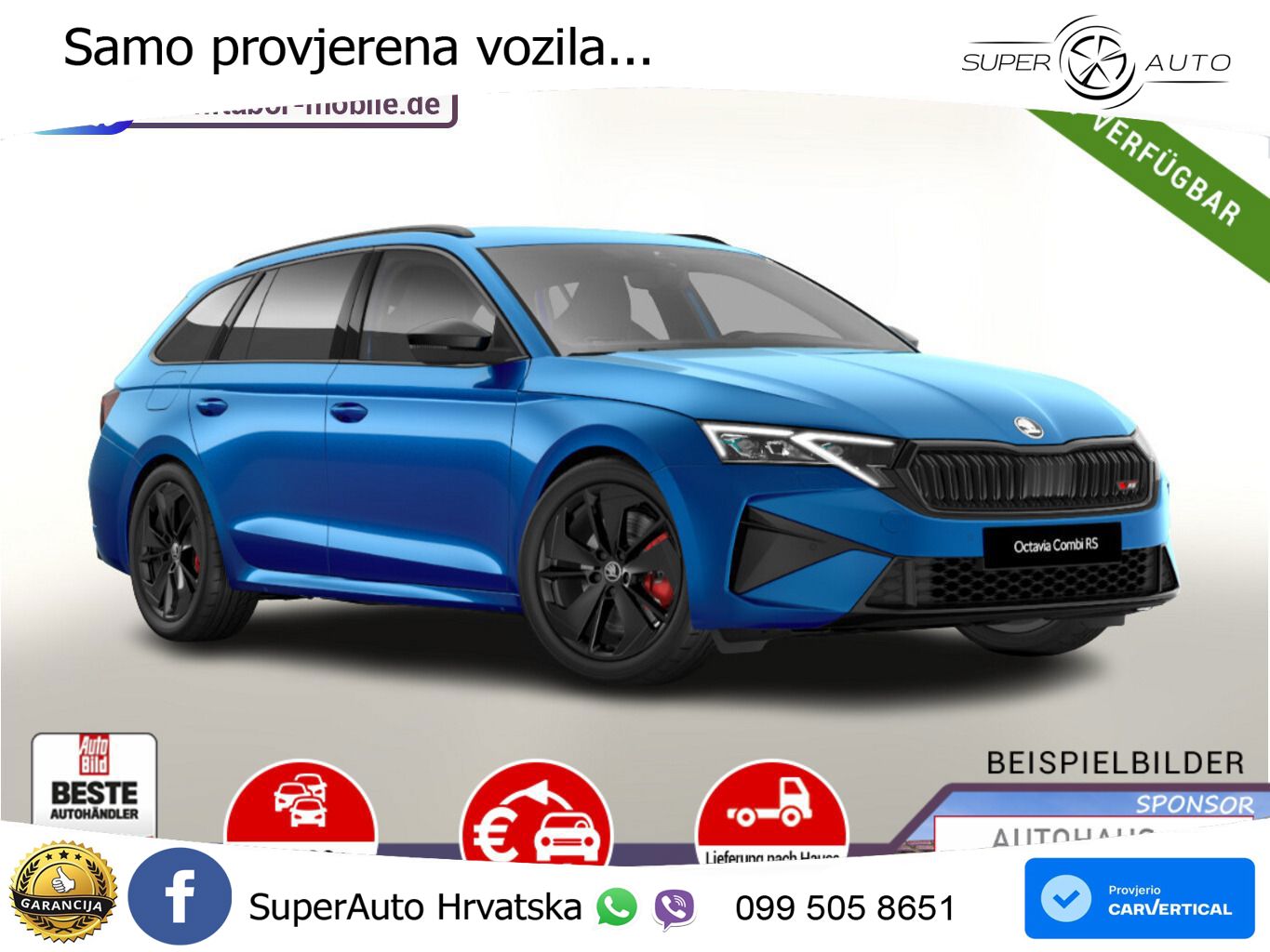 Škoda Octavia Combi RS 2.0 TSI (265 KS) DSG MATRIX+GR SJED+KAM