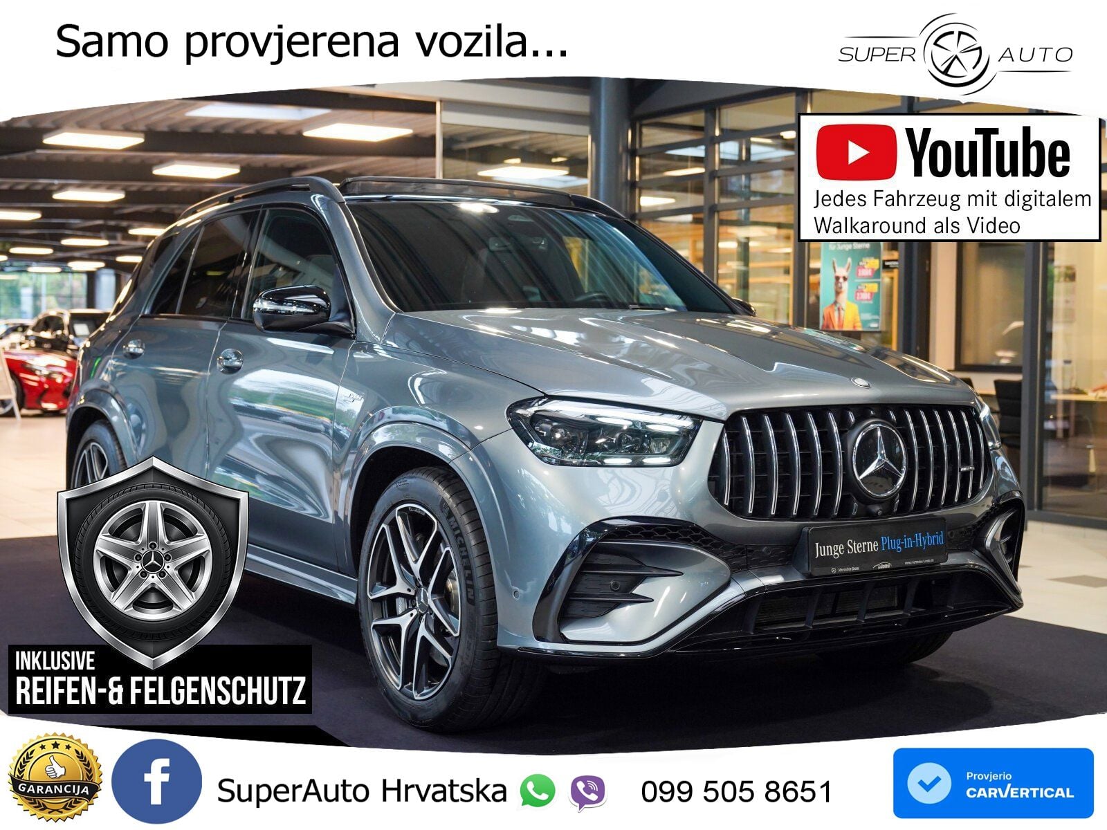 Mercedes AMG GLE 53 (544 KS) Hybrid 4MATIC+ 9G-TRONIC ACC+GR SJED+360+PANO