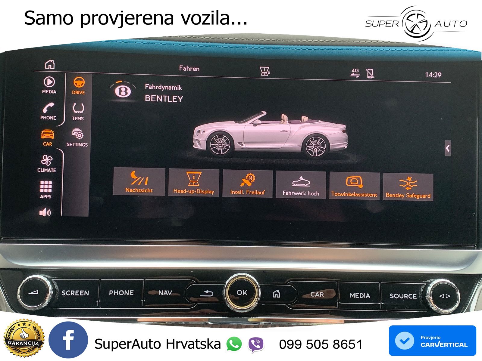 Bentley Continental GTC III 4.0 V8 (550 KS) AWD DCT ZRAČNI+ACC+GR SJED+360