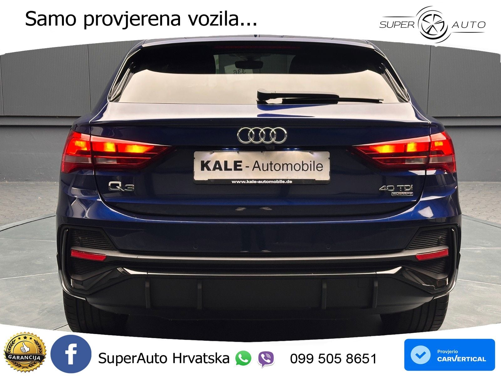 Audi Q3 Sportback 40 TDI (200 KS) quattro S tronic S line LED+GR SJED+ACC