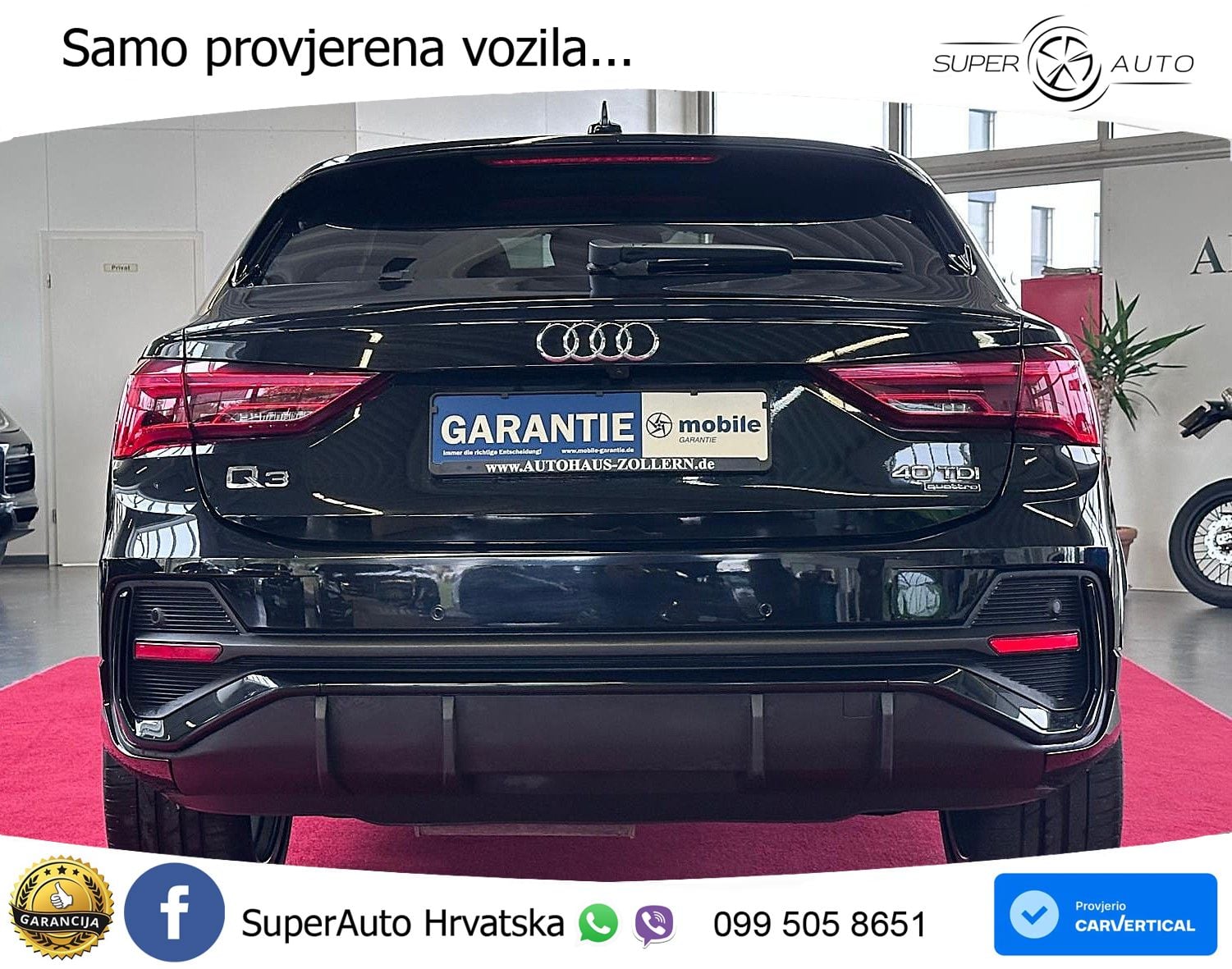 Audi Q3 Sportback 40 TDI (200 KS) quattro S tronic S line LED+GR SJED+ACC