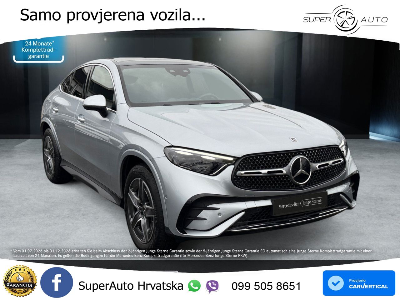 Mercedes GLC Coupe 300d (269 KS) 4MATIC 9G-TRONIC AMG ZRAČNI+ACC+GR SJED+360+PANO