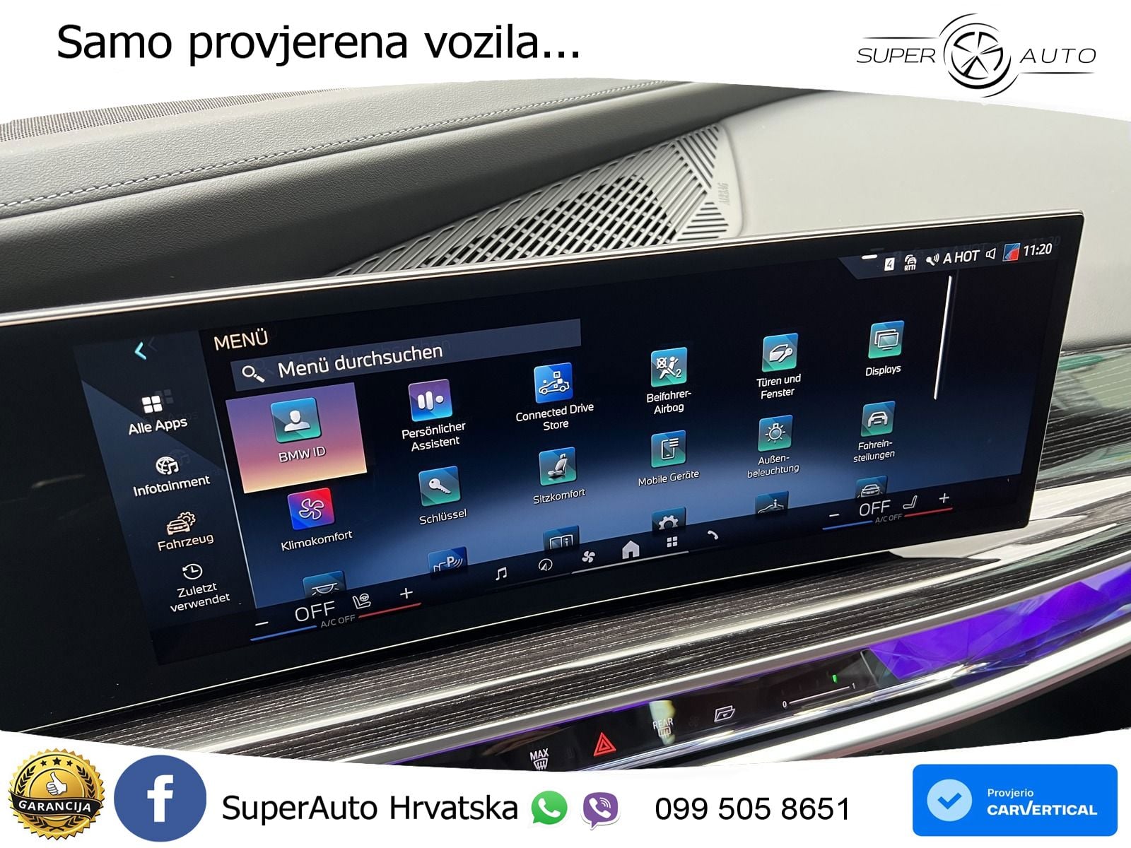 BMW 740d (299 KS) xDrive Steptronic ZRAČNI+ACC+GR SJED+KAM+PANO