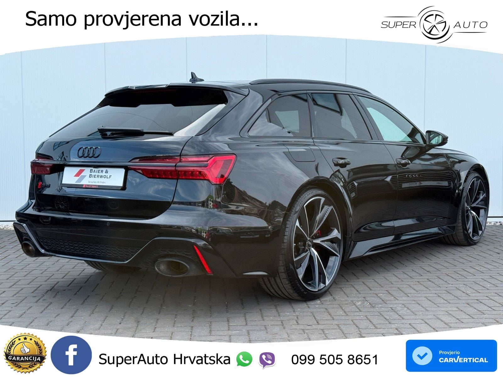 Audi RS6 Avant 4.0 TFSI V8 (600 KS) quattro Tiptronic ZRAČNI+ACC+GR SJED+KAM+PANO