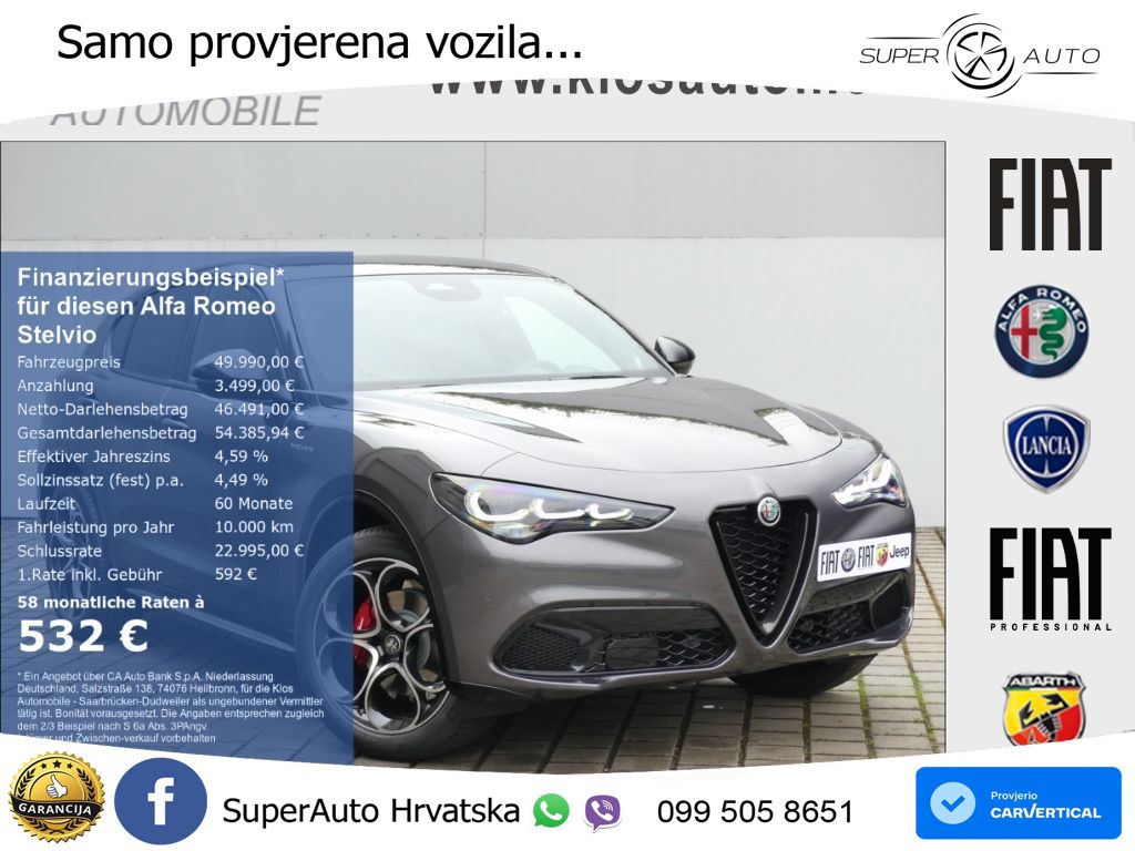 Alfa Romeo Stelvio 2.2 MultiJet II (210 KS) Q4 Automatic LED+GR SJED+ACC