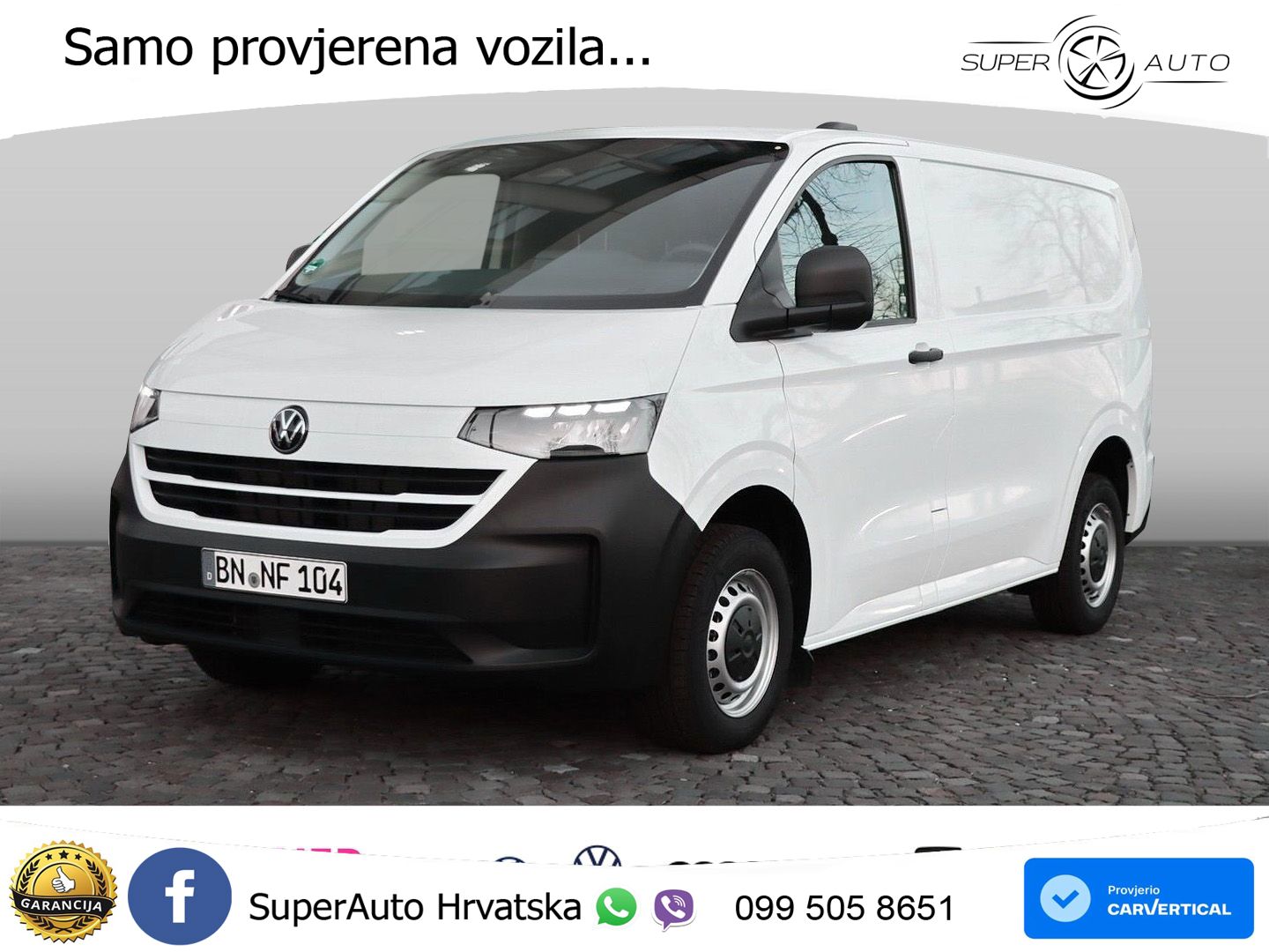 Volkswagen T7 Transporter 2.0TDI Kasten KR AHK Klima ACC Ca 110 KS