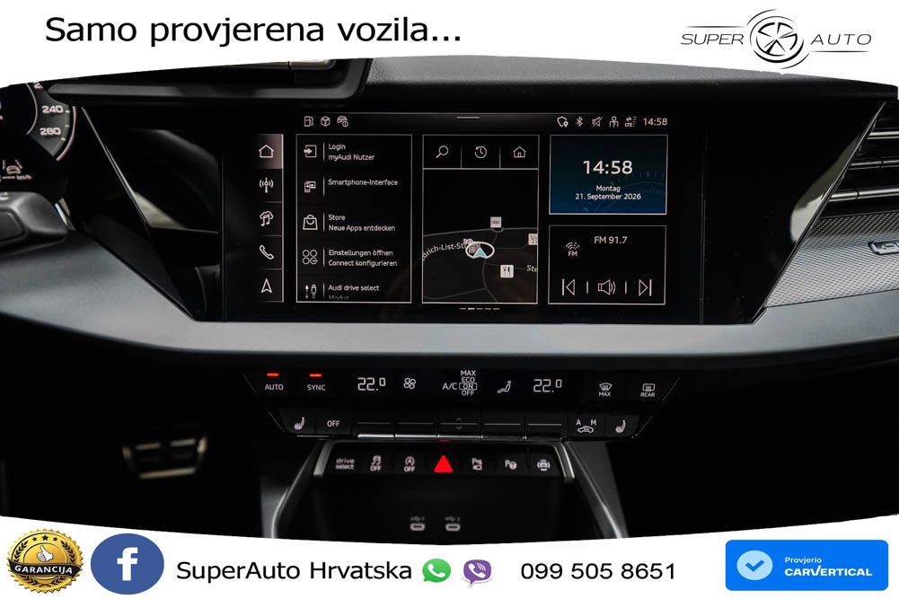 Audi A3 Sportback 40 TFSI (204 KS) quattro S tronic MATRIX+GR SJED+KAM