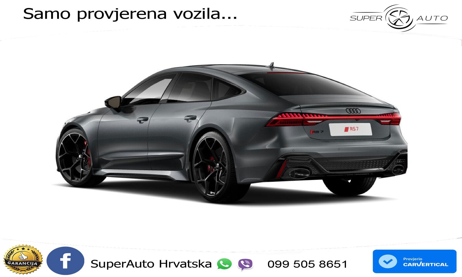 Audi RS7 4.0 TFSI V8 performance (630 KS) quattro tiptronic LED+GR SJED+ACC