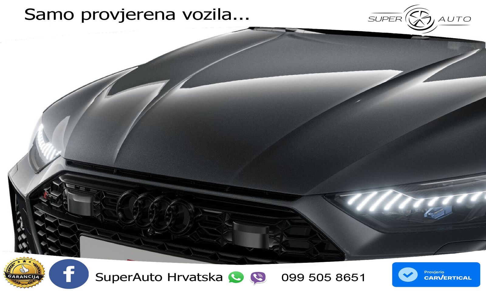 Audi RS7 4.0 TFSI V8 performance (630 KS) quattro tiptronic LED+GR SJED+ACC