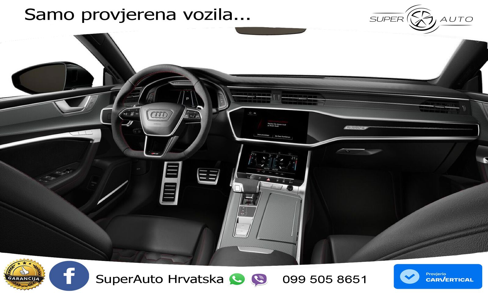 Audi RS7 4.0 TFSI V8 performance (630 KS) quattro tiptronic LED+GR SJED+ACC