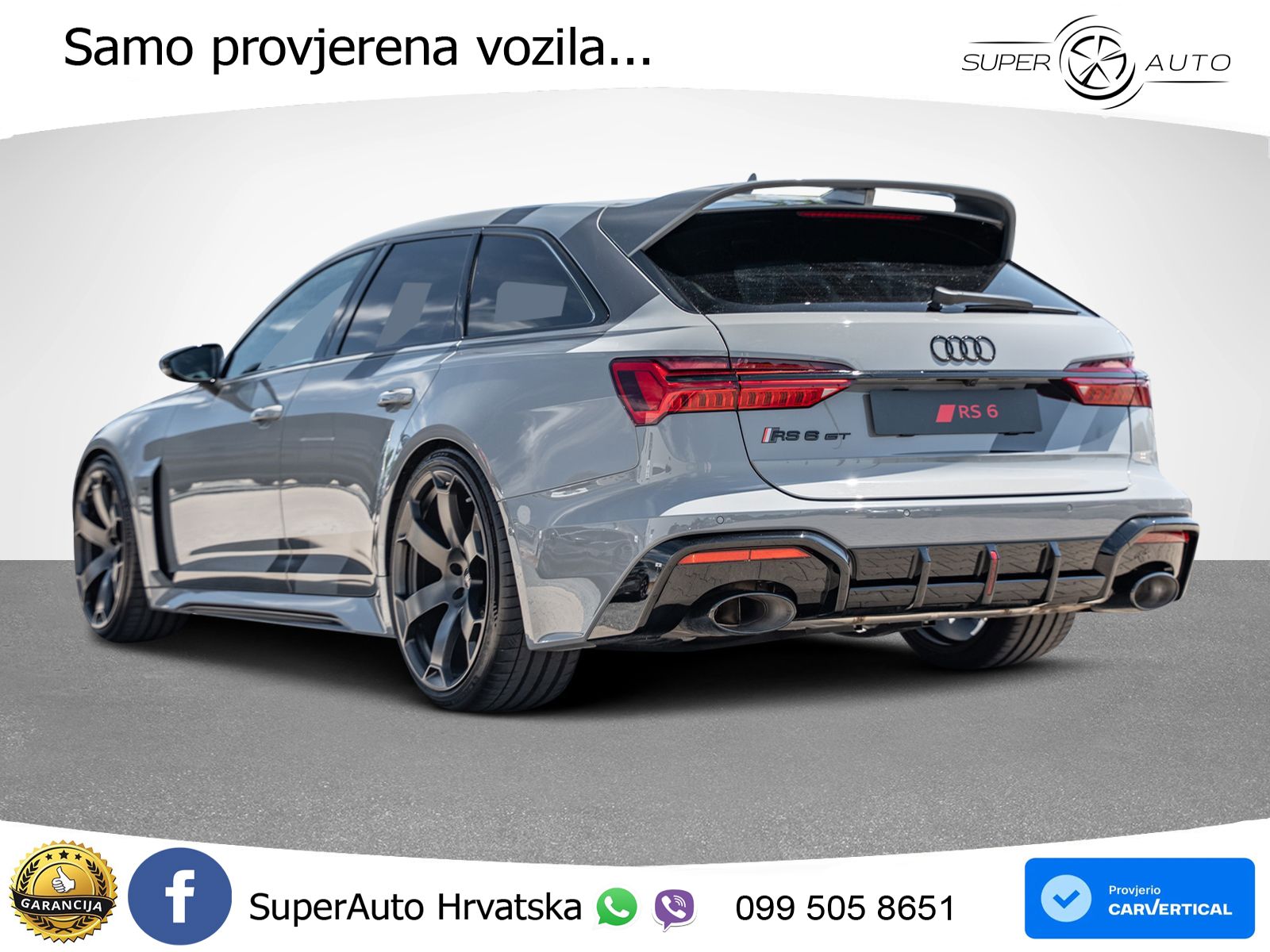 Audi RS6 Avant GT 4.0 TFSI V8 (630 KS) quattro tiptronic ZRAČNI+ACC+4xGR SJED+KAM