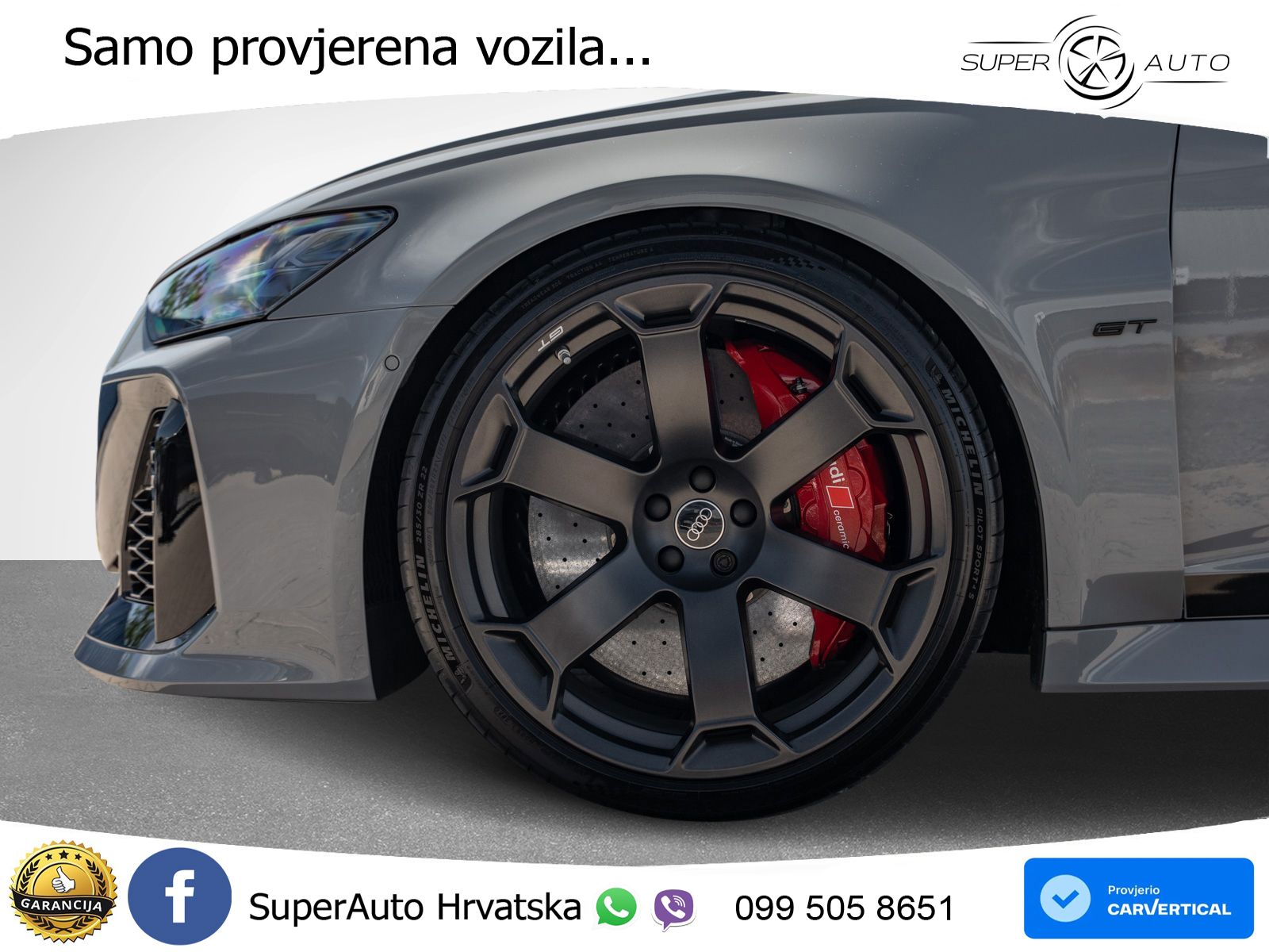 Audi RS6 Avant GT 4.0 TFSI V8 (630 KS) quattro tiptronic ZRAČNI+ACC+4xGR SJED+KAM