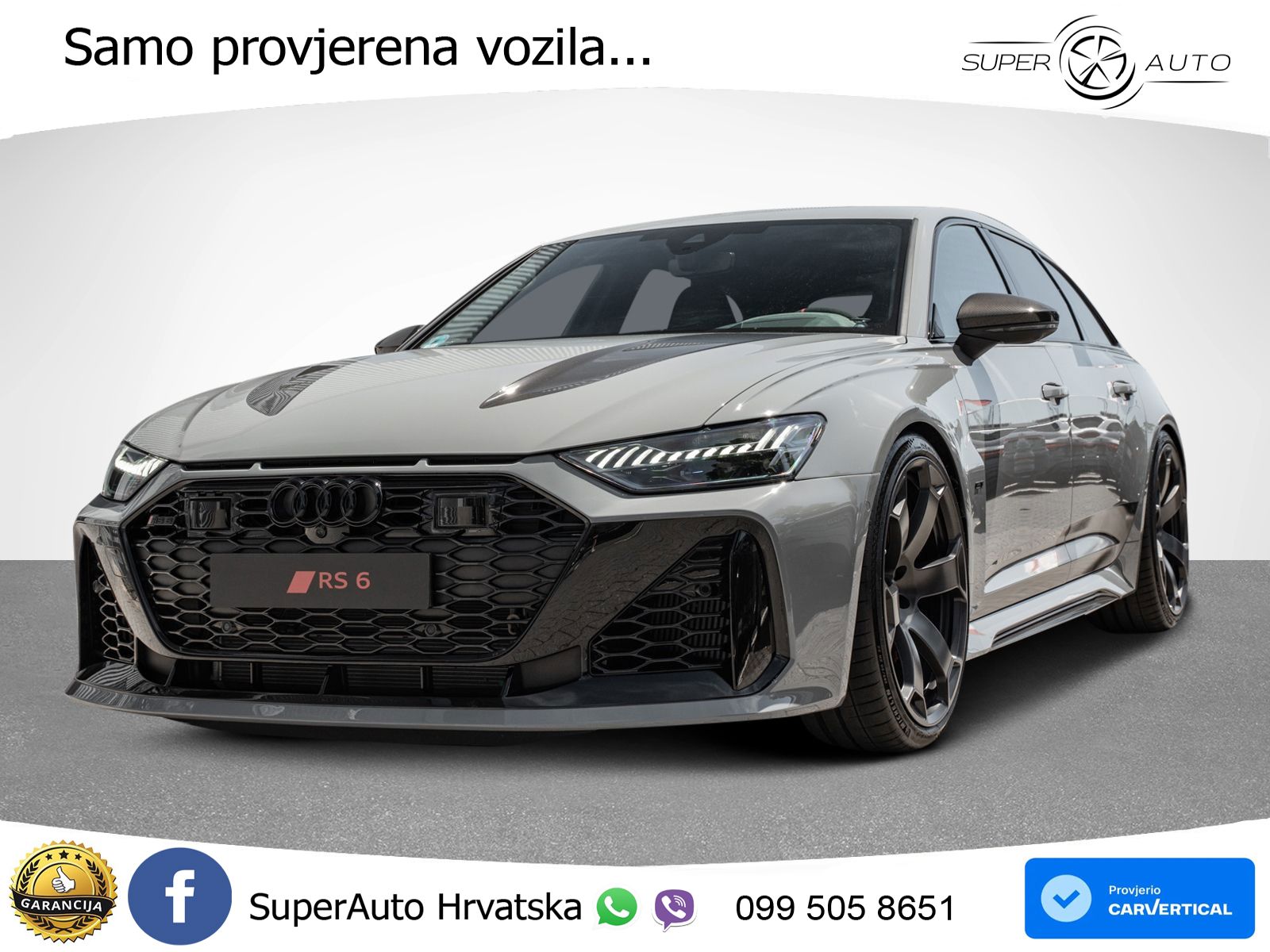 Audi RS6 Avant GT 4.0 TFSI V8 (630 KS) quattro tiptronic ZRAČNI+ACC+4xGR SJED+KAM