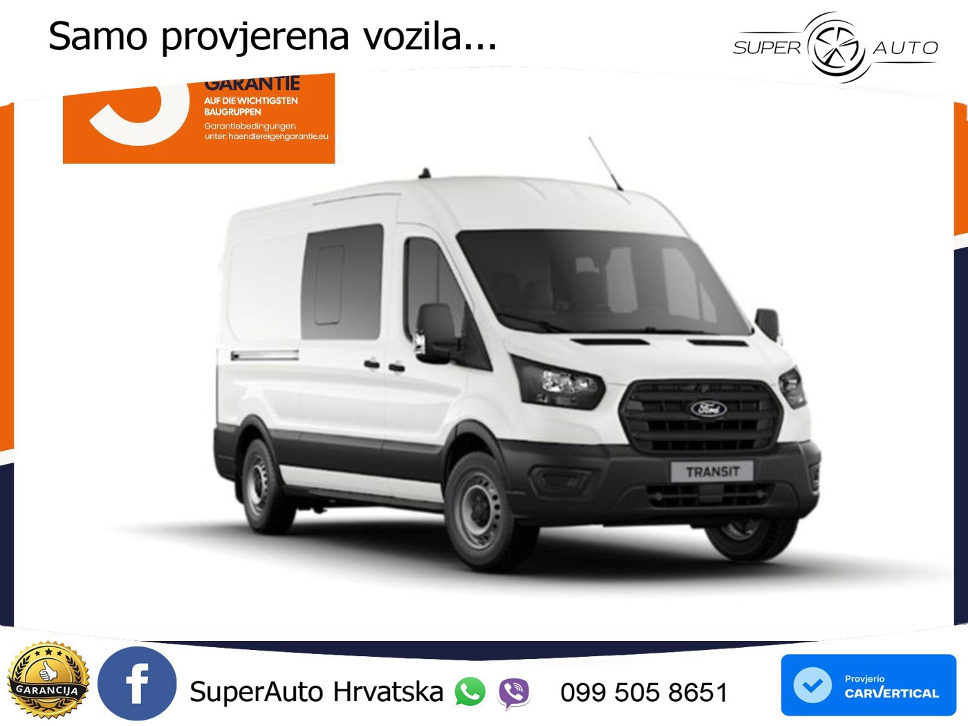 Ford Transit Kasten DoKa 350 L3 AHK*360*NAVI*SHZ*CAM 165 KS