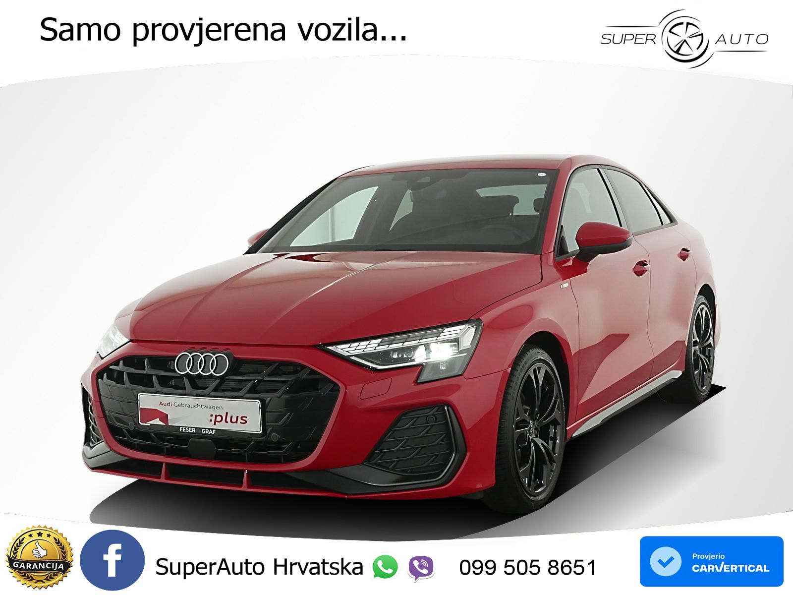 Audi A3 Limuzina 35 TFSI (150 KS) S tronic S line LED+GR SJED+ACC