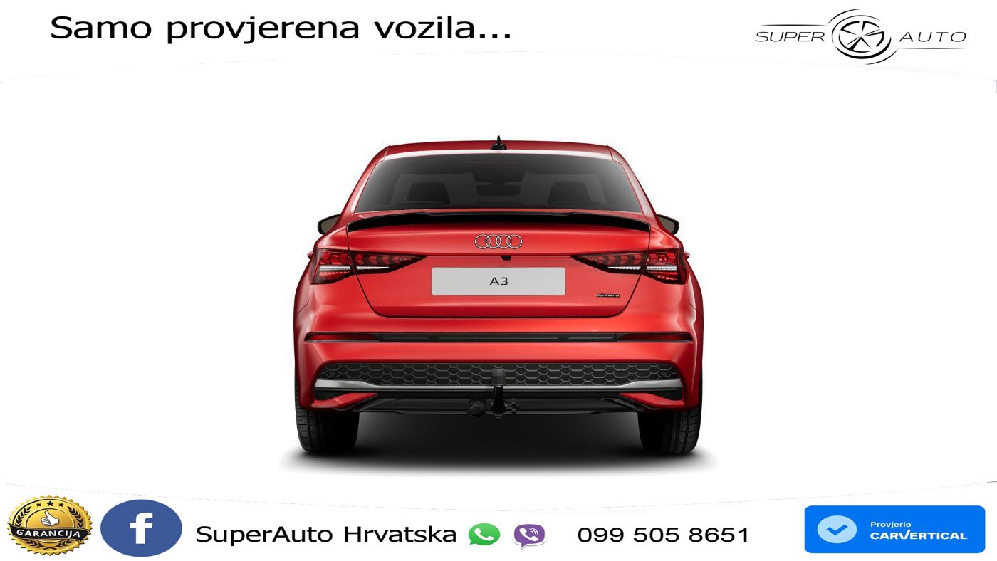 Audi A3 Limuzina 40 TFSI (204 KS) quattro S tronic S line LED+GR SJED+ACC