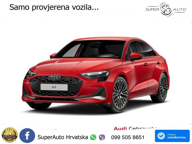 Audi A3 Limuzina 40 TFSI (204 KS) quattro S tronic S line LED+GR SJED+ACC