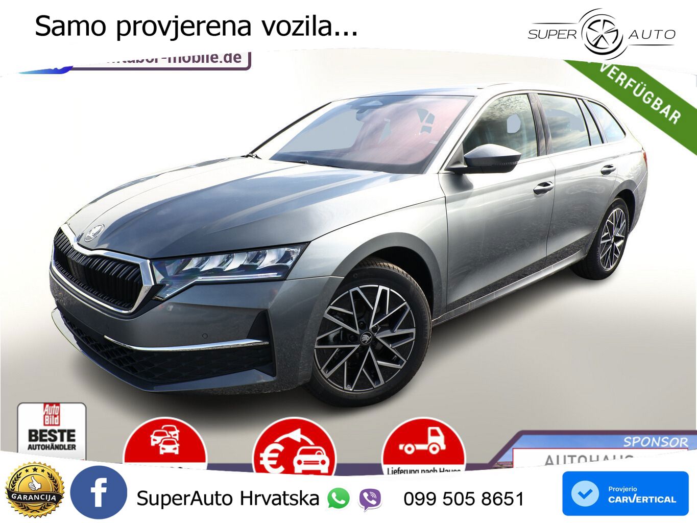 Škoda Octavia Combi 2.0 TDI (150 KS) DSG LED+GR SJED+ACC