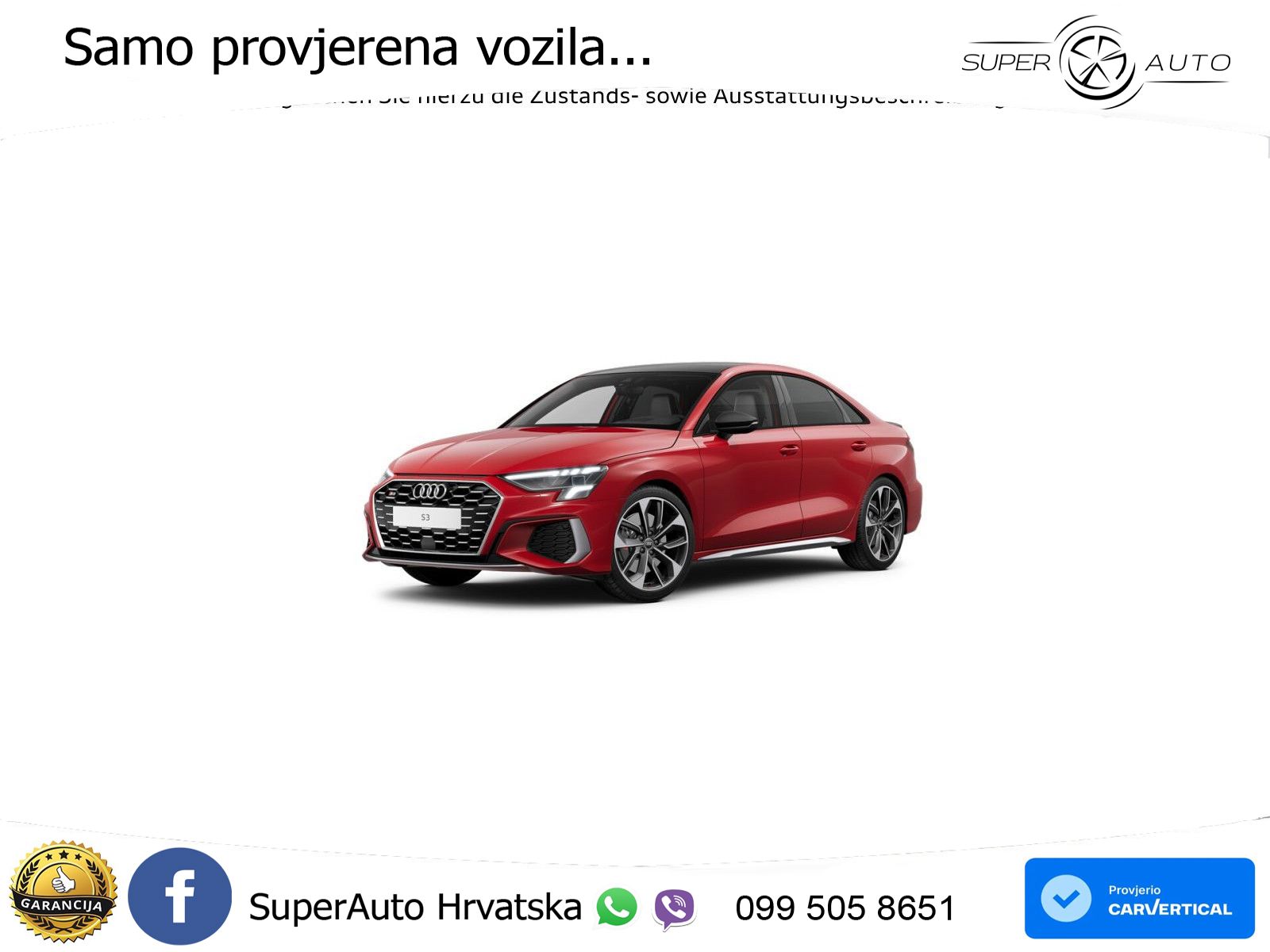 Audi S3 Limuzina 2.0 TFSI (310 KS) quattro S tronic