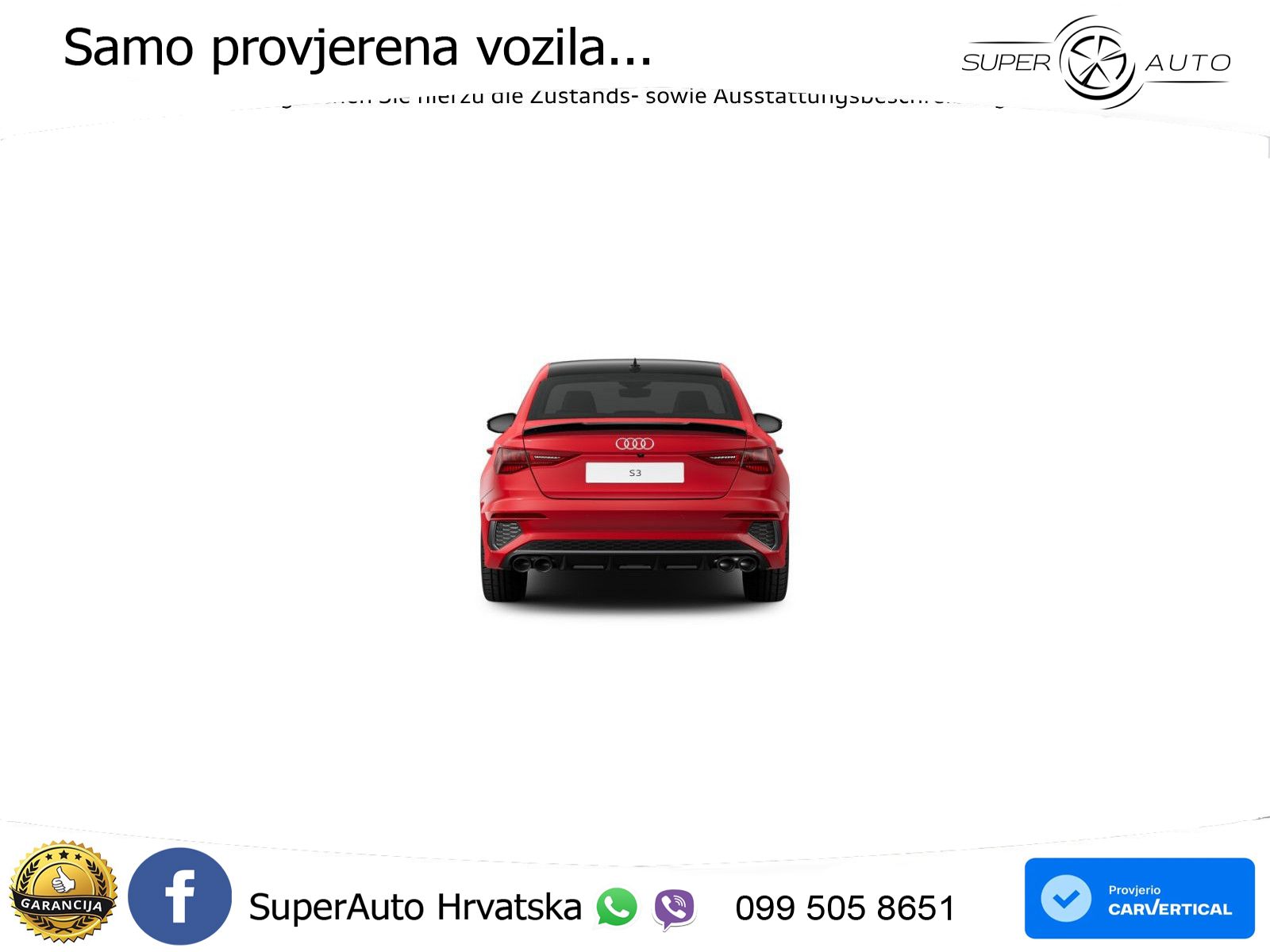 Audi S3 Limuzina 2.0 TFSI (310 KS) quattro S tronic