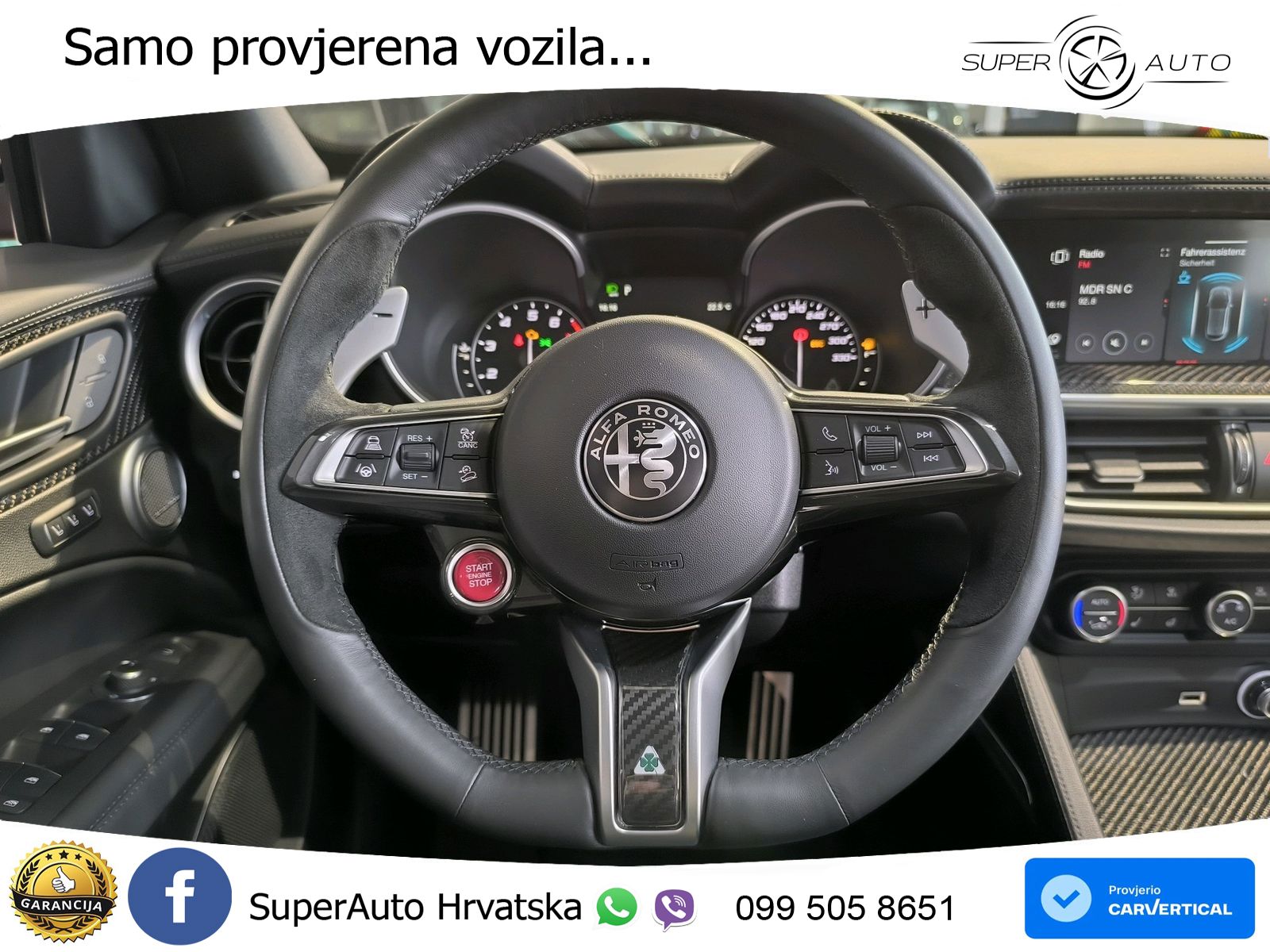 Alfa Romeo Stelvio Quadrifoglio 2.9 V6 Bi-Turbo (520 KS) Q4 Automatic LED+GR SJED+ACC