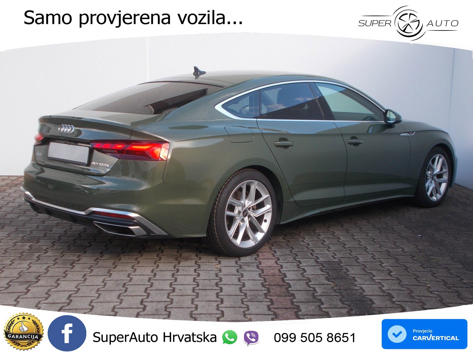 Audi A5 Sportback  40 TFSI (204 KS) S tronic S line LED+GR SJED+ACC