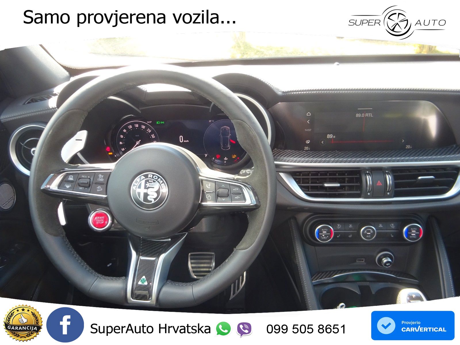 Alfa Romeo Stelvio Quadrifoglio 2.9 V6 Bi-Turbo (520 KS) Q4 Automatic LED+GR SJED+ACC