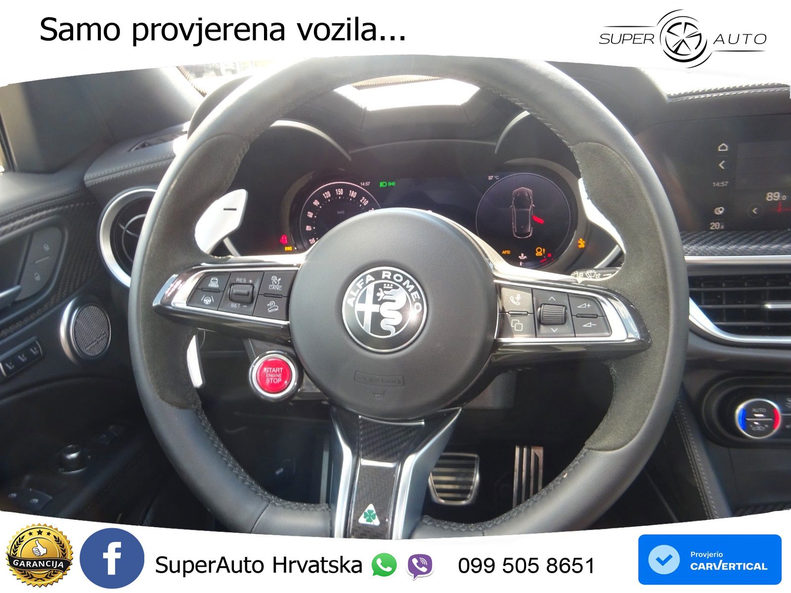 Alfa Romeo Stelvio Quadrifoglio 2.9 V6 Bi-Turbo (520 KS) Q4 Automatic LED+GR SJED+ACC