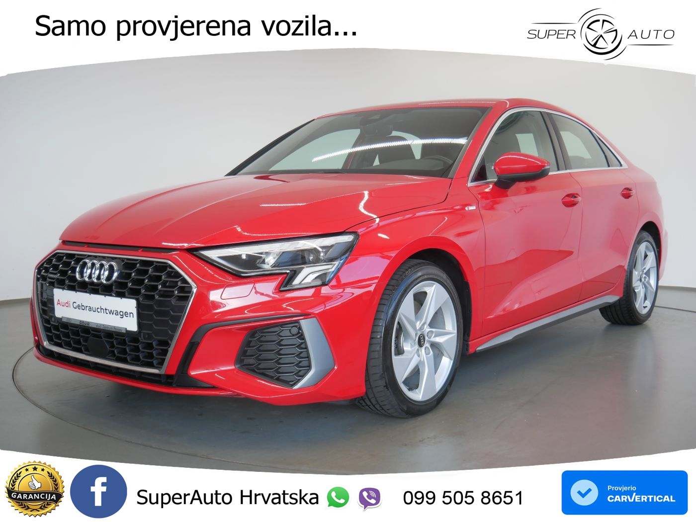 Audi A3 Limuzina 40 TFSI (190 KS) quattro S tronic S line LED+GR SJED+ACC